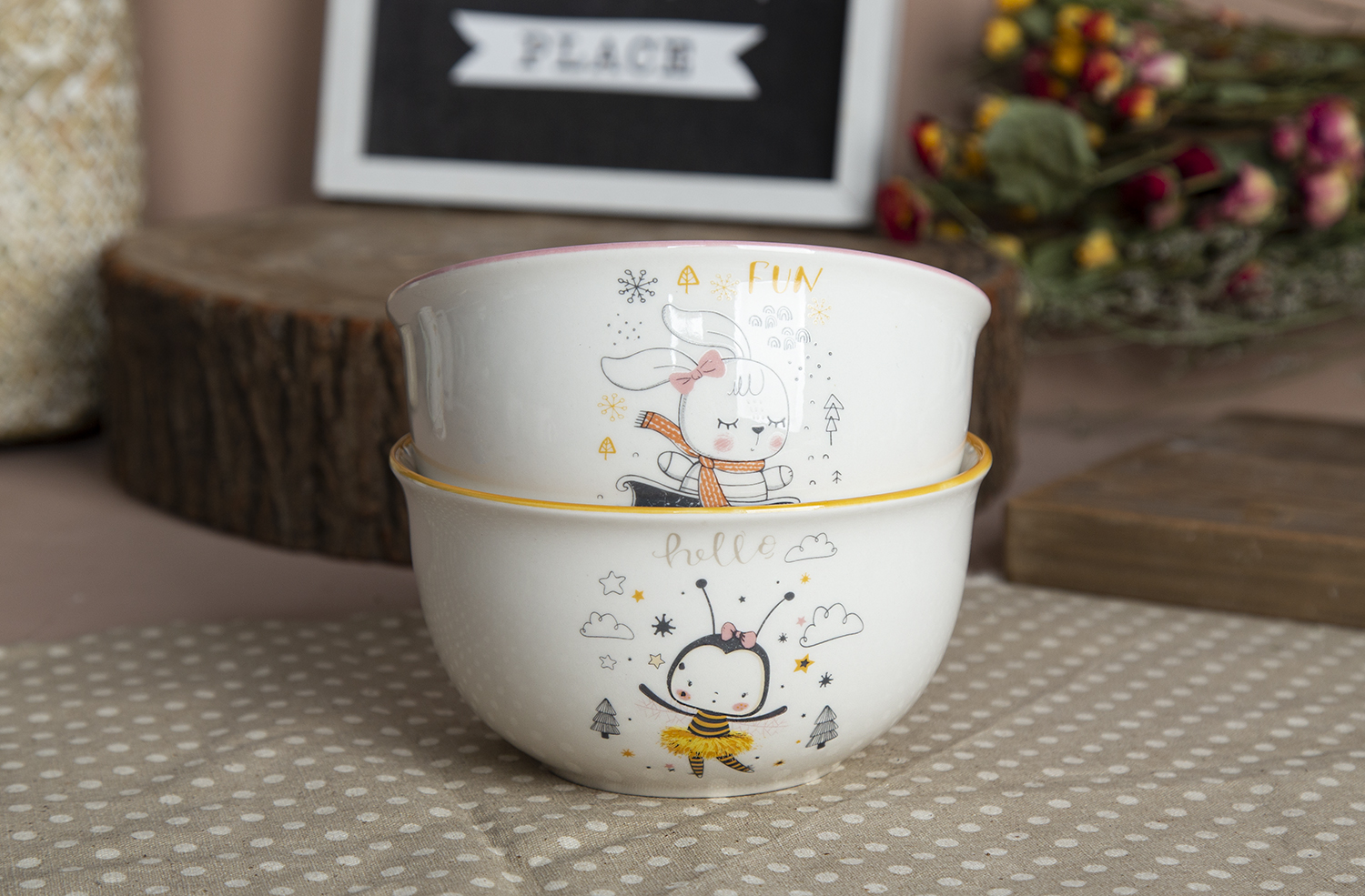 CHANGSHA HAPPY GO Cartoon Decal Mugs with Colored Handles |happygodinnerware.com