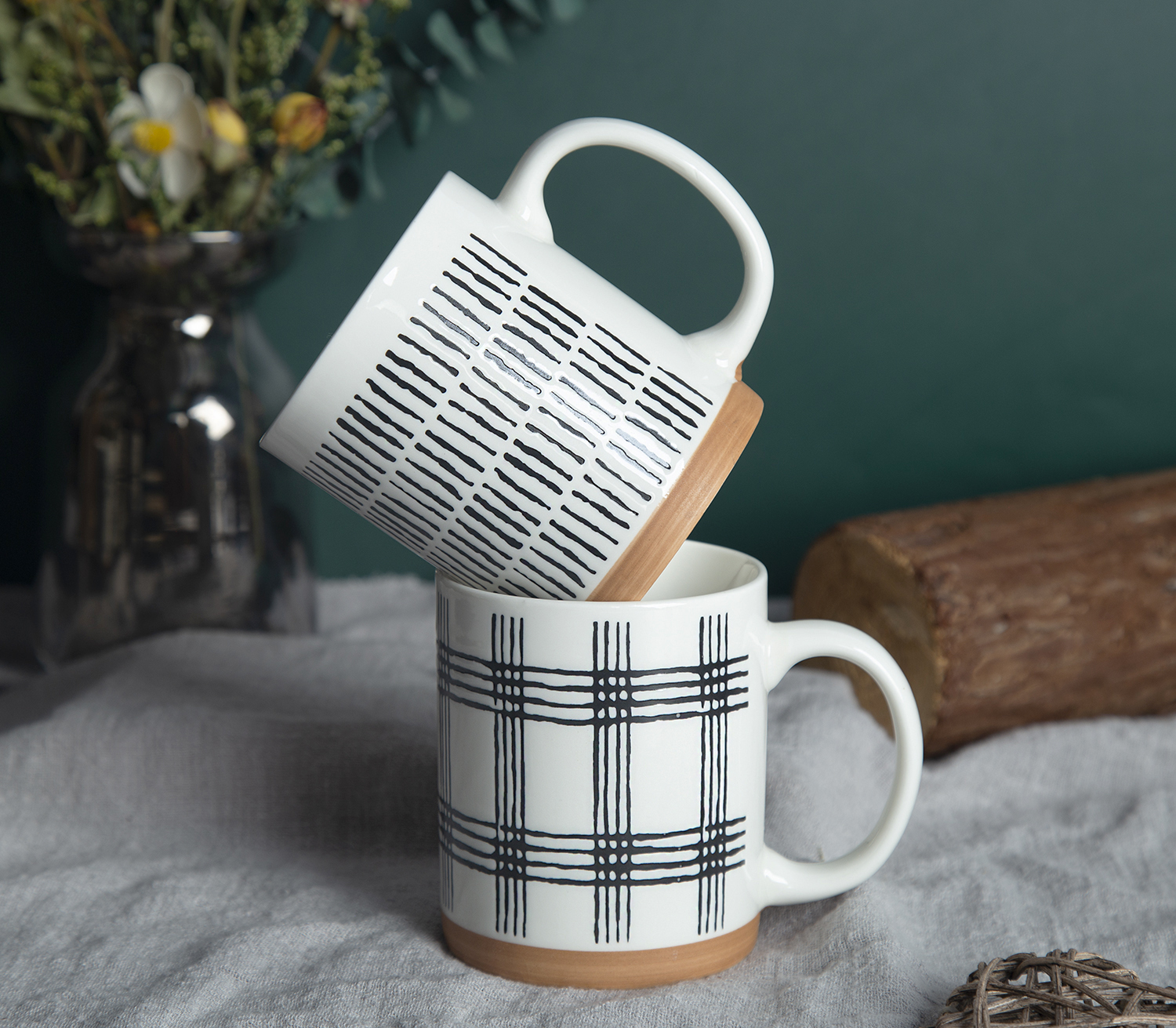 CHANGSHA HAPPY GO Nordic Minimalist Underglaze Screen Printed New Bone China Mugs |happygodinnerware.com