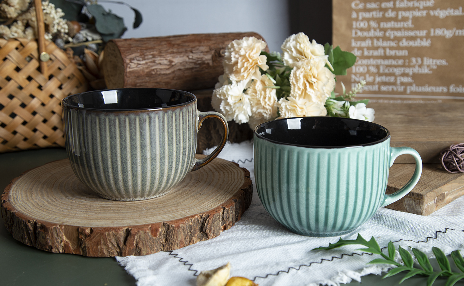 CHANGSHA HAPPY GO Embossed Design Mugs with Reactive Glaze |happygodinnerware.com