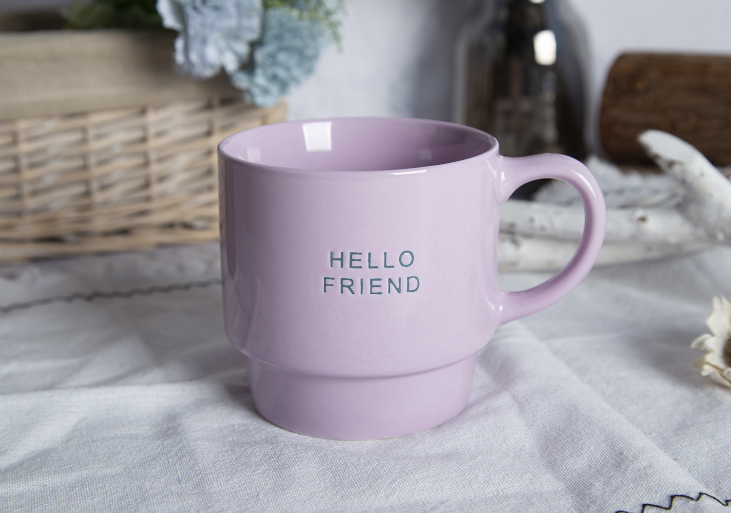 CHANGSHA HAPPY GO Stackable Ceramic Mugs with Inspirational Messages |happygodinnerware.com