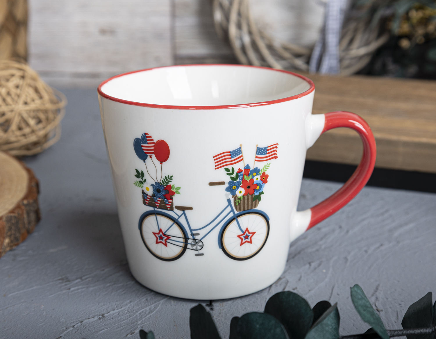 CHANGSHA HAPPY GO  Patriotic American Decal Ceramic Mug Set with Red White Blue Summer Holiday Designs |Dopamine Series Ceramics|happygodinnerware.com