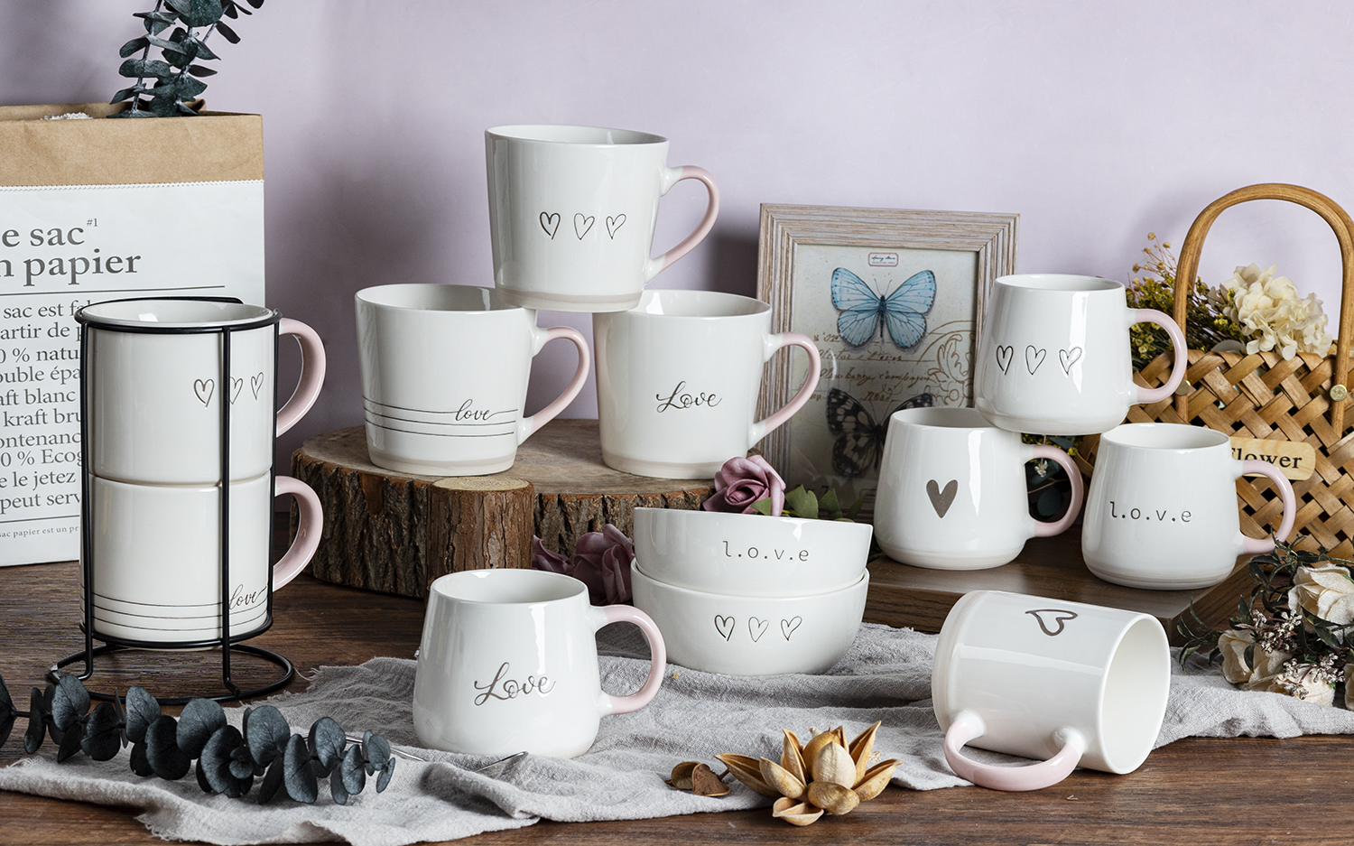 CHANGSHA HAPPY GO Love with Heart Design 340ml Promotional Coffee Mugs for Gifts|happygodinnerware.com
