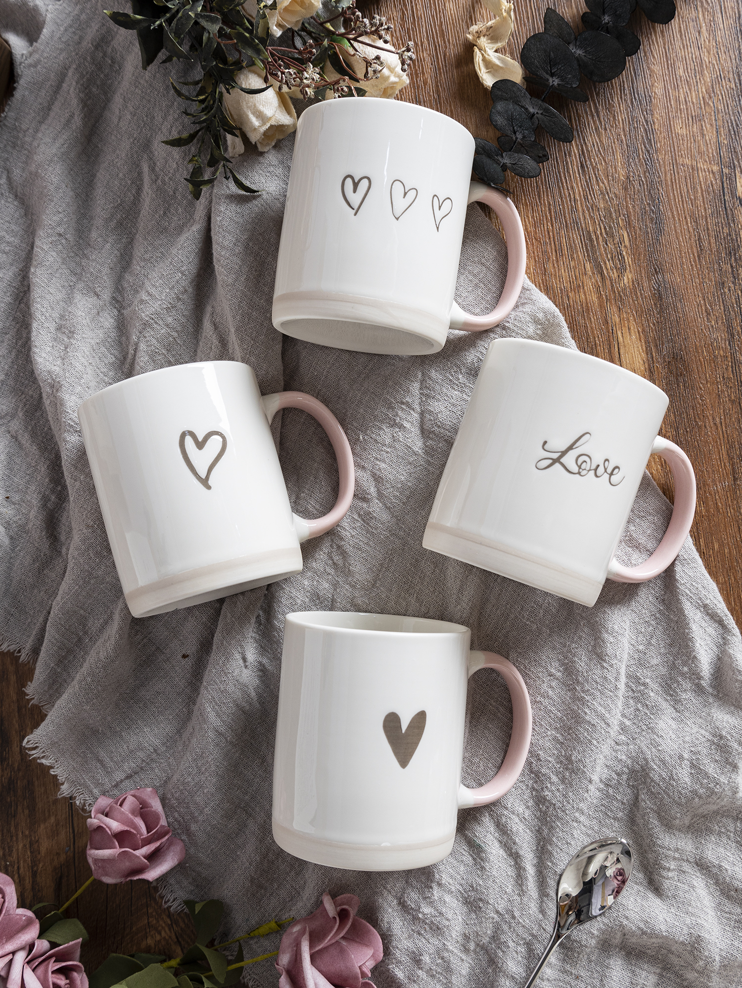 CHANGSHA HAPPY GO Love with Heart Design 340ml Promotional Coffee Mugs for Gifts|happygodinnerware.com