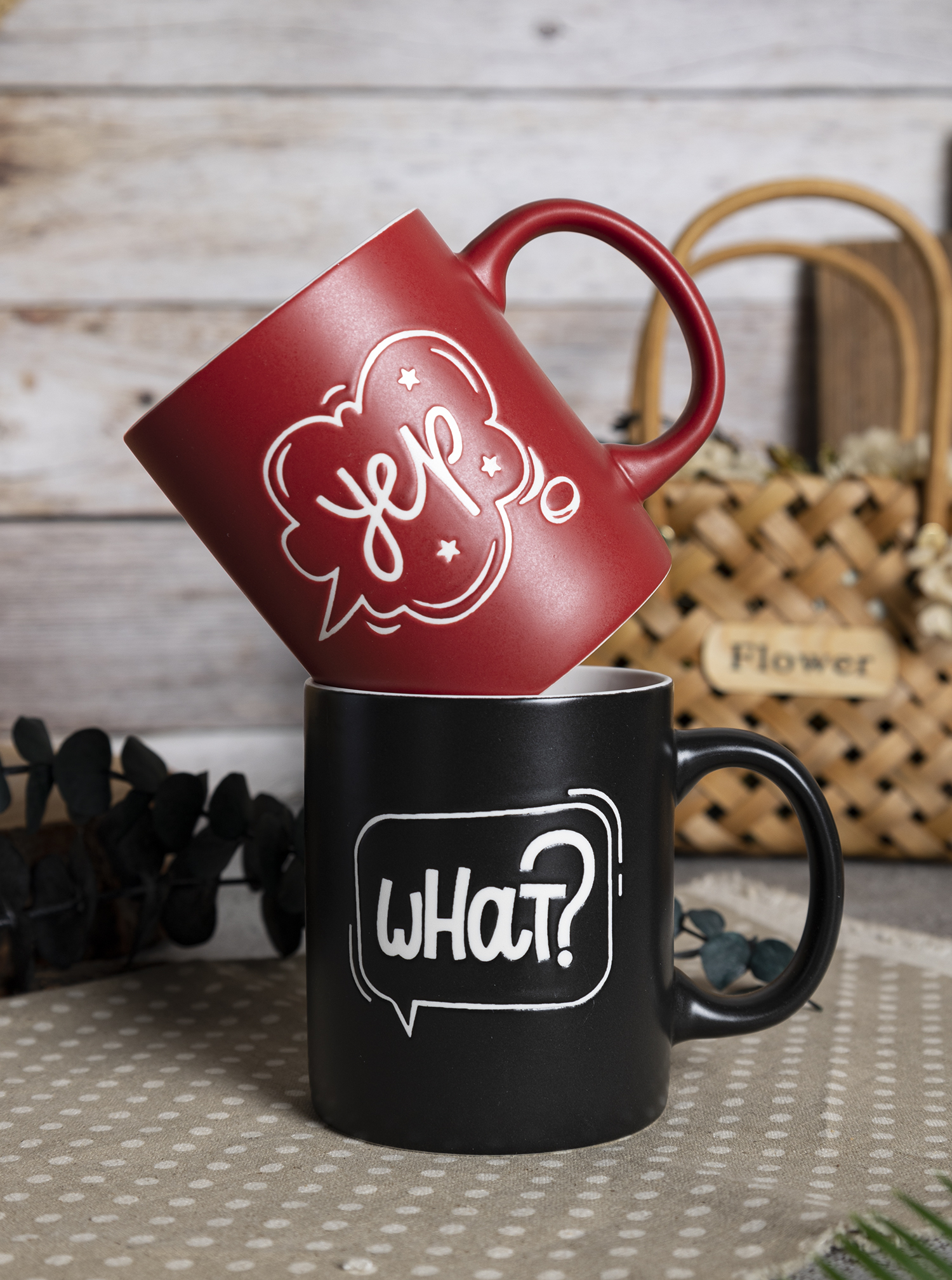 CHANGSHA HAPPY GO  Colorful Graffiti Text New Bone China Mug Set with Matte Finish and Gift Packaging  |happygodinnerware.com