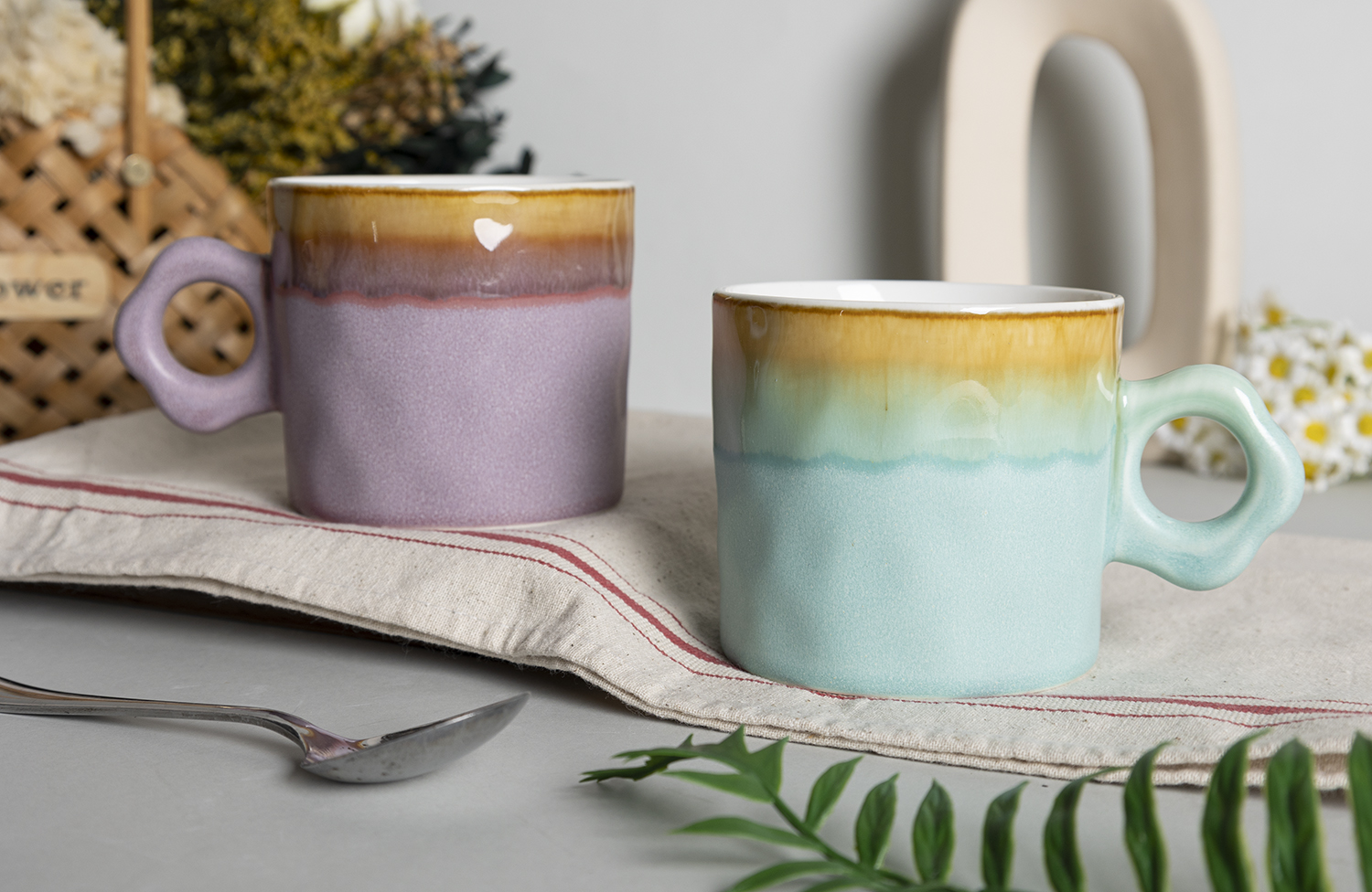 CHANGSHA HAPPY GO  Vintage Matte Reactive Glaze Bone China Mug and Bowl Collection in Pastel Macaron Colors |Dopamine Series Ceramics  |happygodinnerware.com
