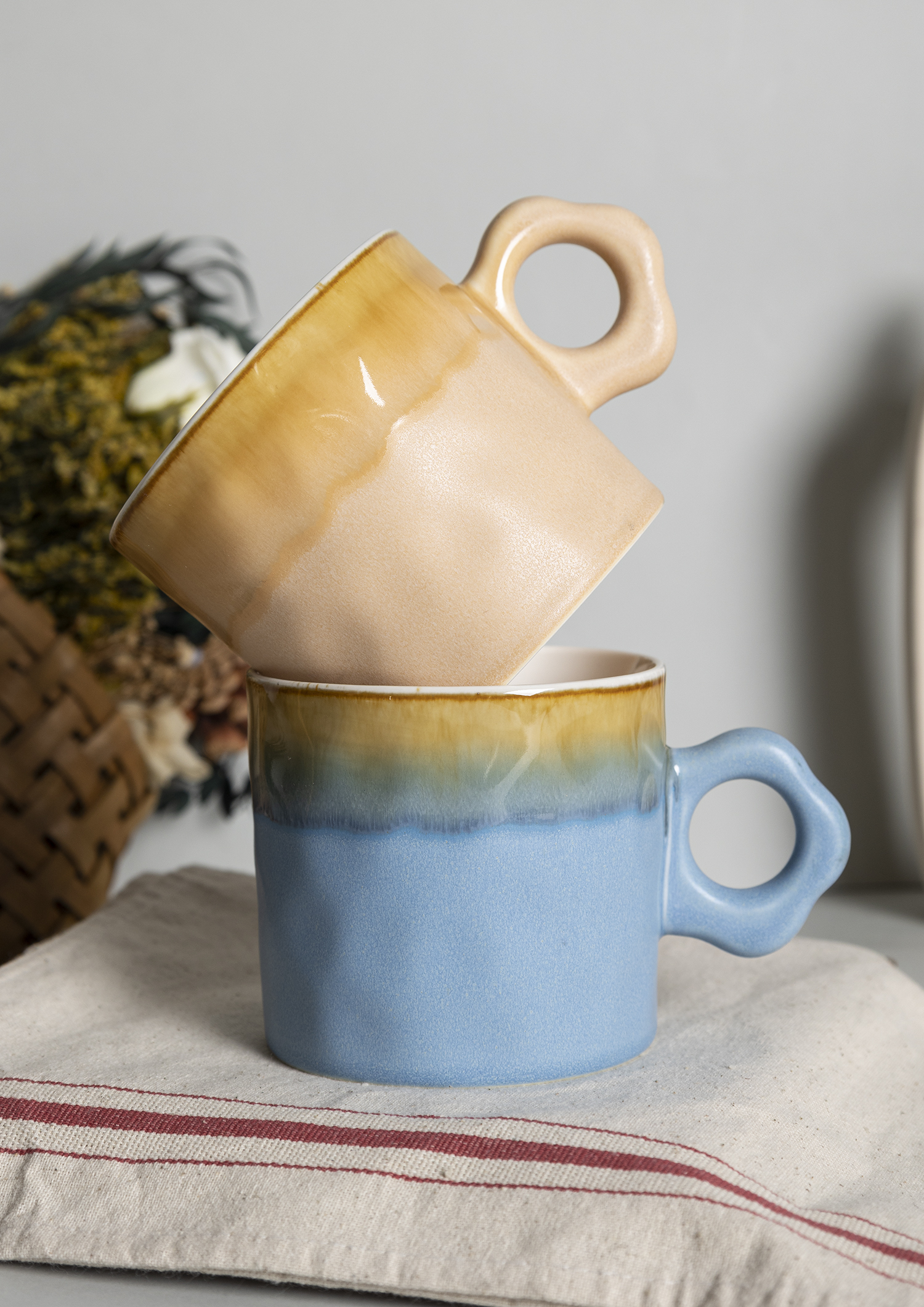 CHANGSHA HAPPY GO  Vintage Matte Reactive Glaze Bone China Mug and Bowl Collection in Pastel Macaron Colors |Dopamine Series Ceramics  |happygodinnerware.com