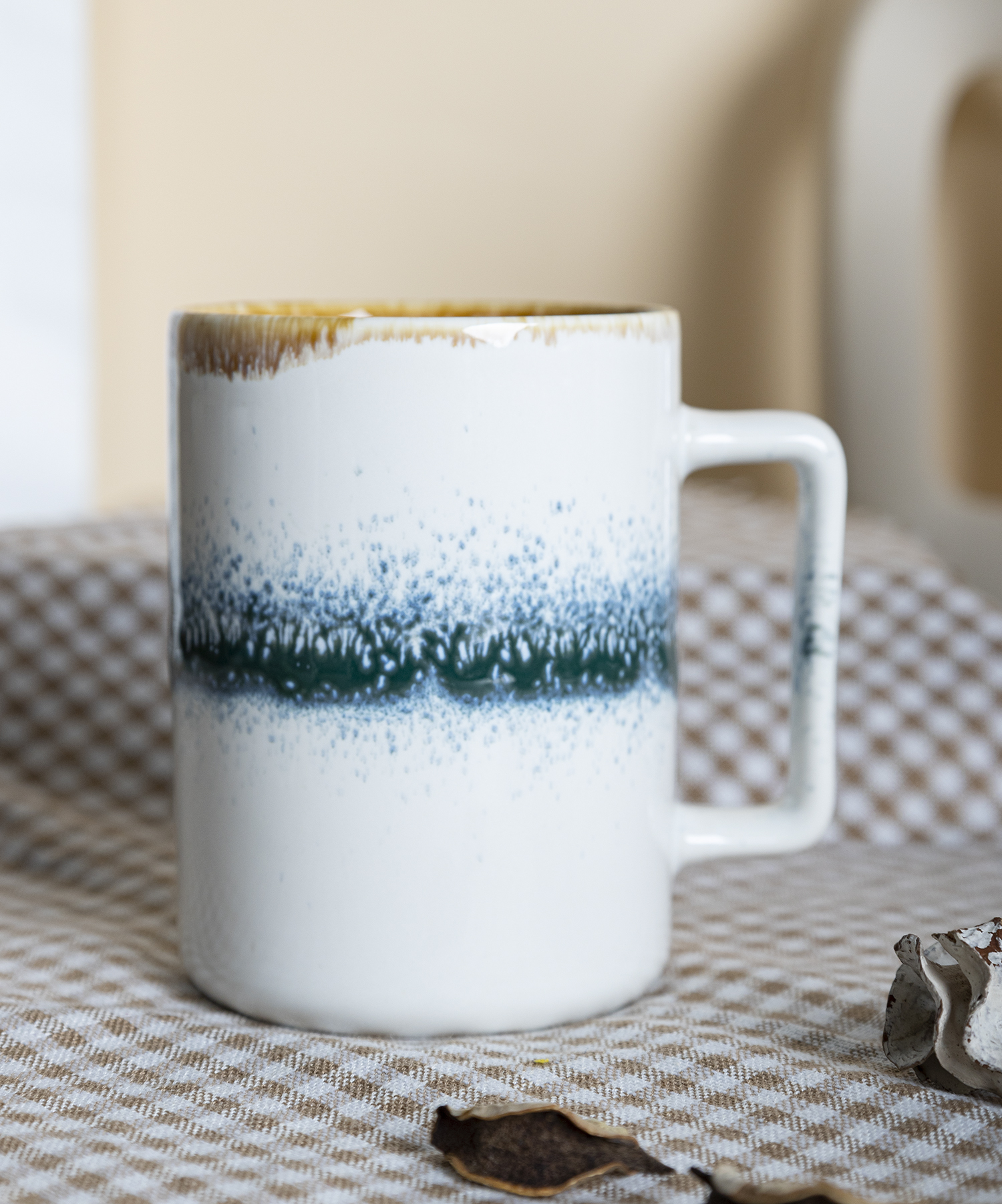 CHANGSHA HAPPY GO  Elegant Gradient Reactive Glaze Bone China Mug Set with Multicolor Stripes and Gold Rim Finish |Dopamine Series Ceramics  |happygodinnerware.com