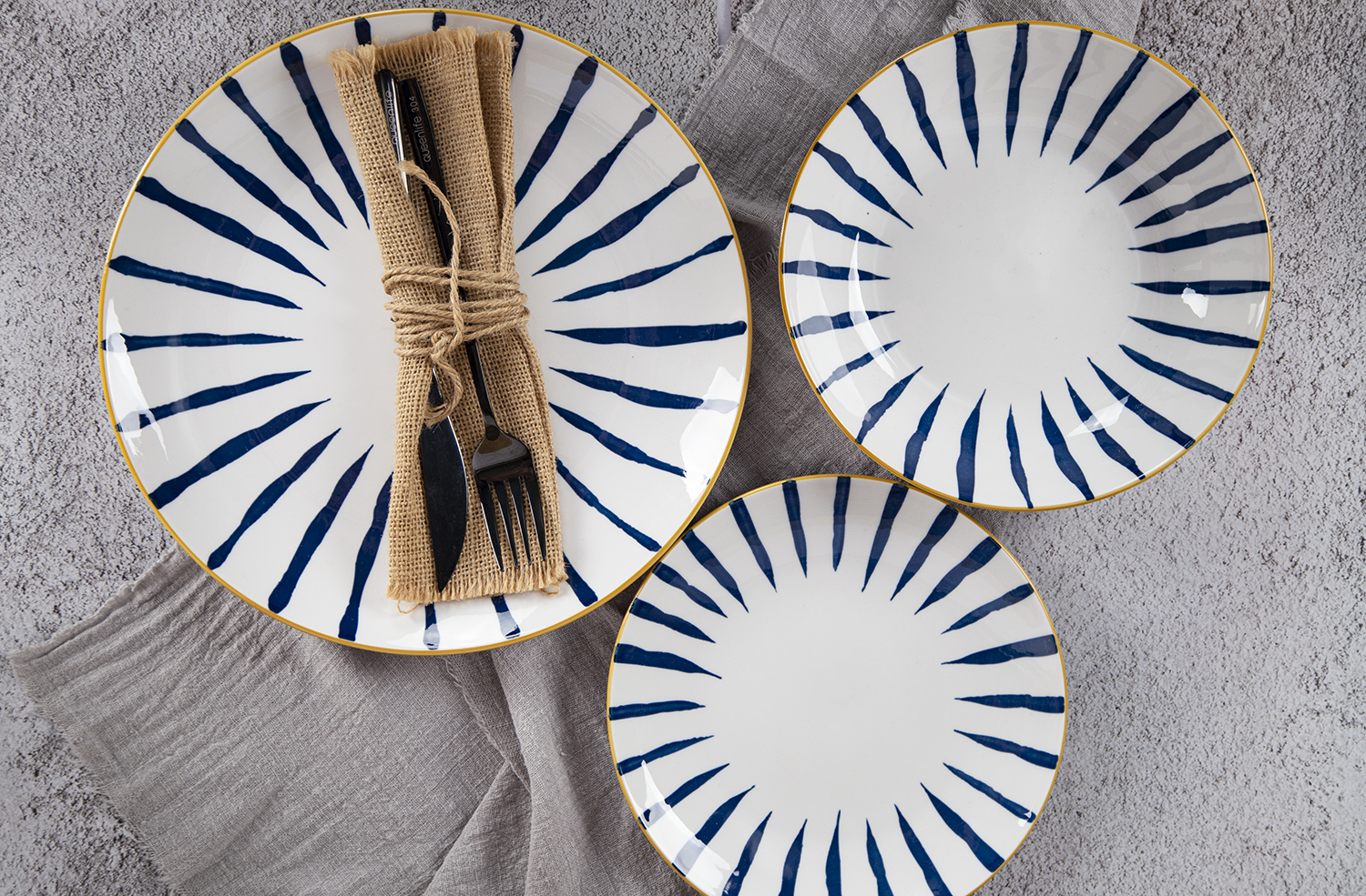 CHANGSHA HAPPY GO Indigo Rhythm – Printed Porcelain Dinnerware Set | happygodinnerware.com
