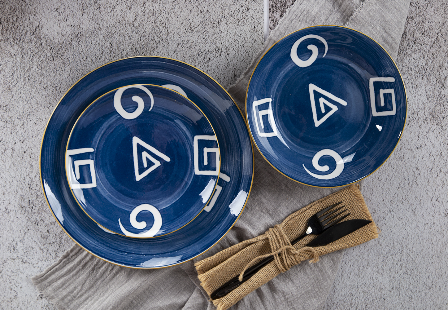 CHANGSHA HAPPY GO Indigo Rhythm – Printed Porcelain Dinnerware Set | happygodinnerware.com