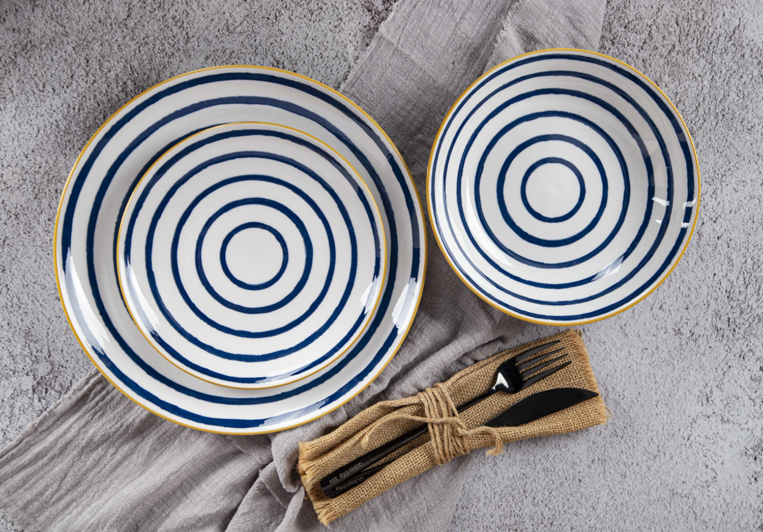 CHANGSHA HAPPY GO Indigo Rhythm – Printed Porcelain Dinnerware Set | happygodinnerware.com
