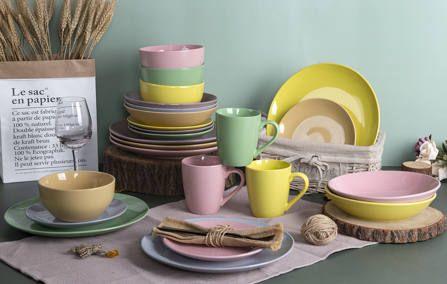 CHANGSHA HAPPY GO Stoneware Color Glaze Dinnerware Set |Dopamine Series Ceramics|happygodinnerware.com