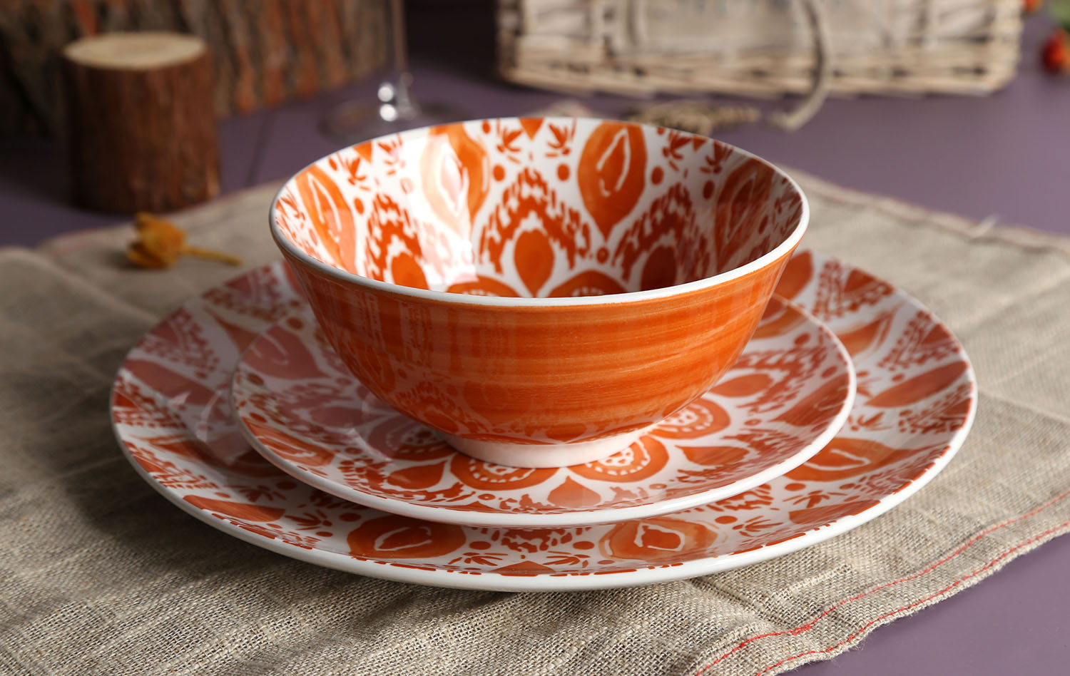 CHANGSHA HAPPY GO White Porcelain Printed Floral Pattern Dinnerware Set |Dopamine Series Ceramics|happygodinnerware.com