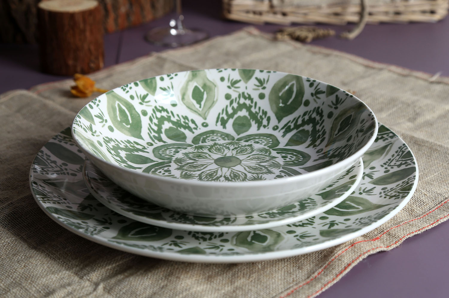 CHANGSHA HAPPY GO White Porcelain Printed Floral Pattern Dinnerware Set |Dopamine Series Ceramics|happygodinnerware.com