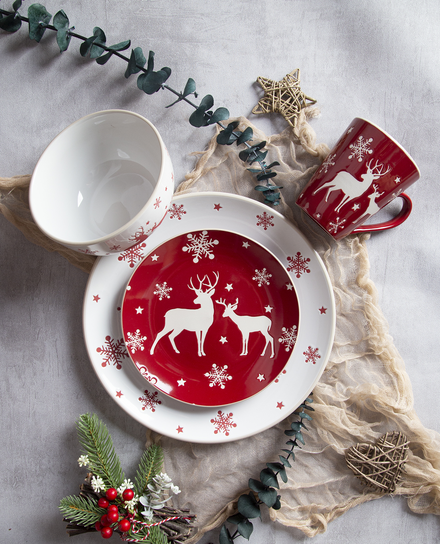 CHANGSHA HAPPY GO Christmas Tree and Snowflake Printed | happygodinnerware.com