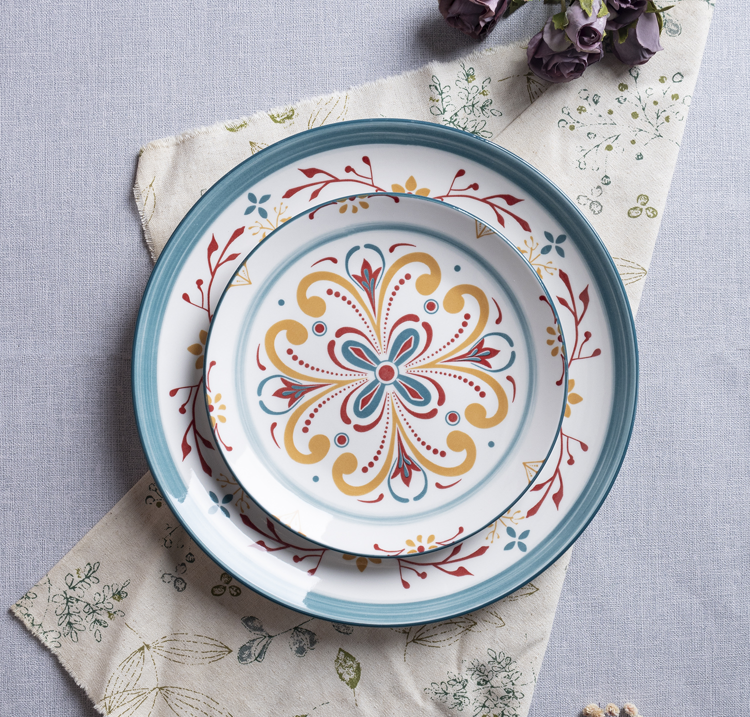 CHANGSHA HAPPY GO Watercolor Bloom Decal White Porcelain |happygodinnerware.com