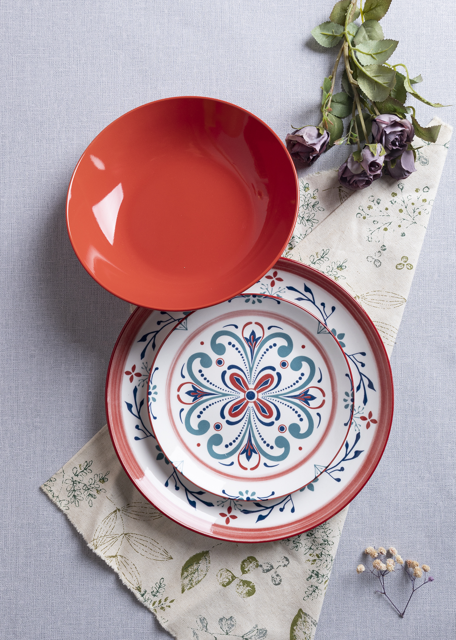 CHANGSHA HAPPY GO Watercolor Bloom Decal White Porcelain |happygodinnerware.com