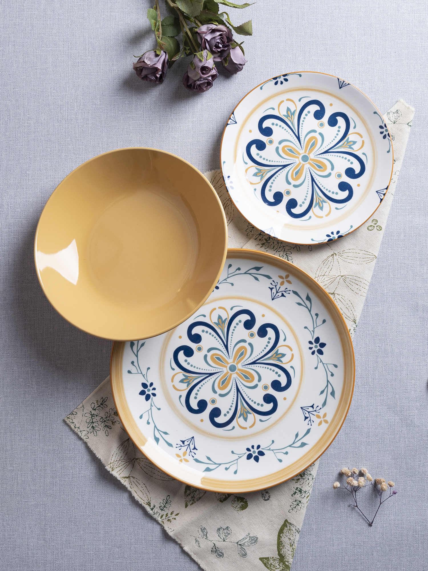 CHANGSHA HAPPY GO Watercolor Bloom Decal White Porcelain |happygodinnerware.com