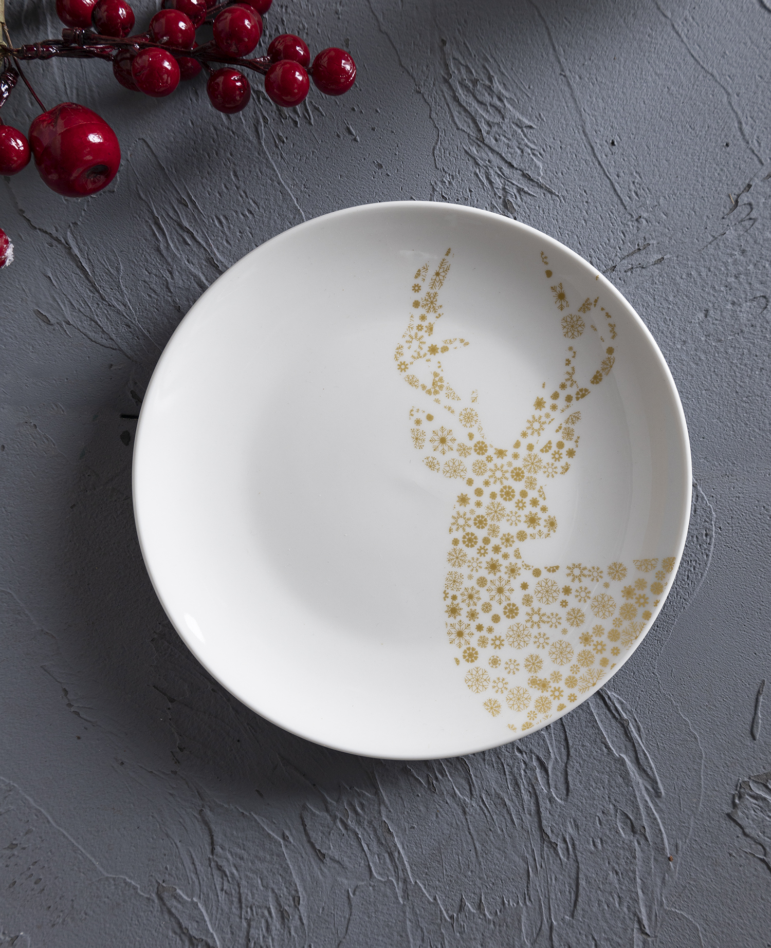 CHANGSHA HAPPY GO Christmas Deer & Snowflakes Print |happygodinnerware.com