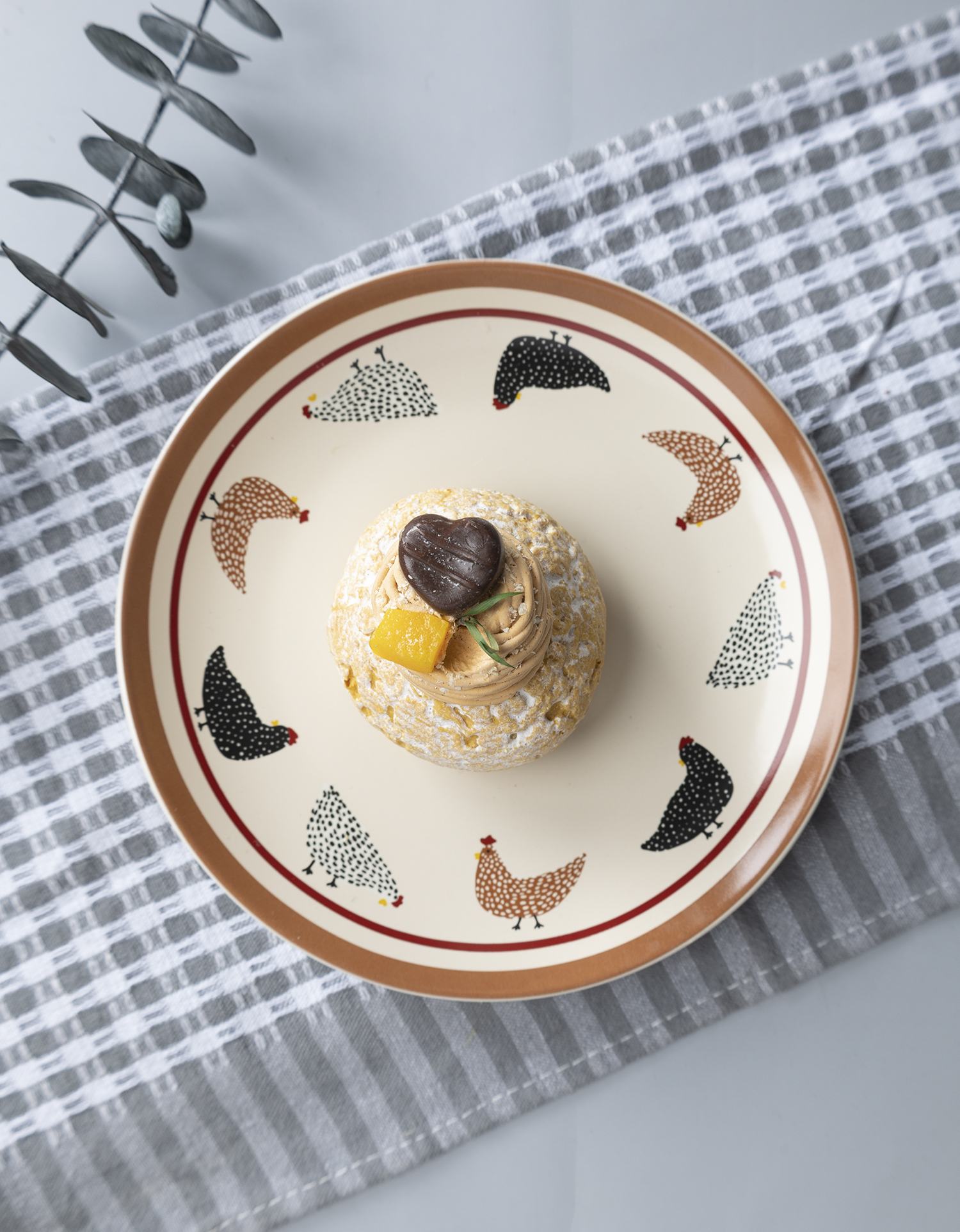CHANGSHA HAPPY GO Farmhouse Country Hen Decal Dinnerware Set with Rustic Chicken and Brown Rim Designs  |happygodinnerware.com