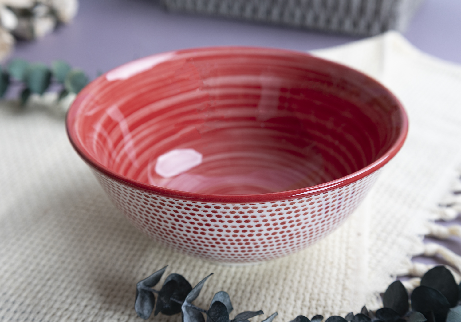 CHANGSHA HAPPY GO Handpainted-Style Speckled White Porcelain Dinnerware Set with Casual Brown and Blue Rims  |happygodinnerware.com