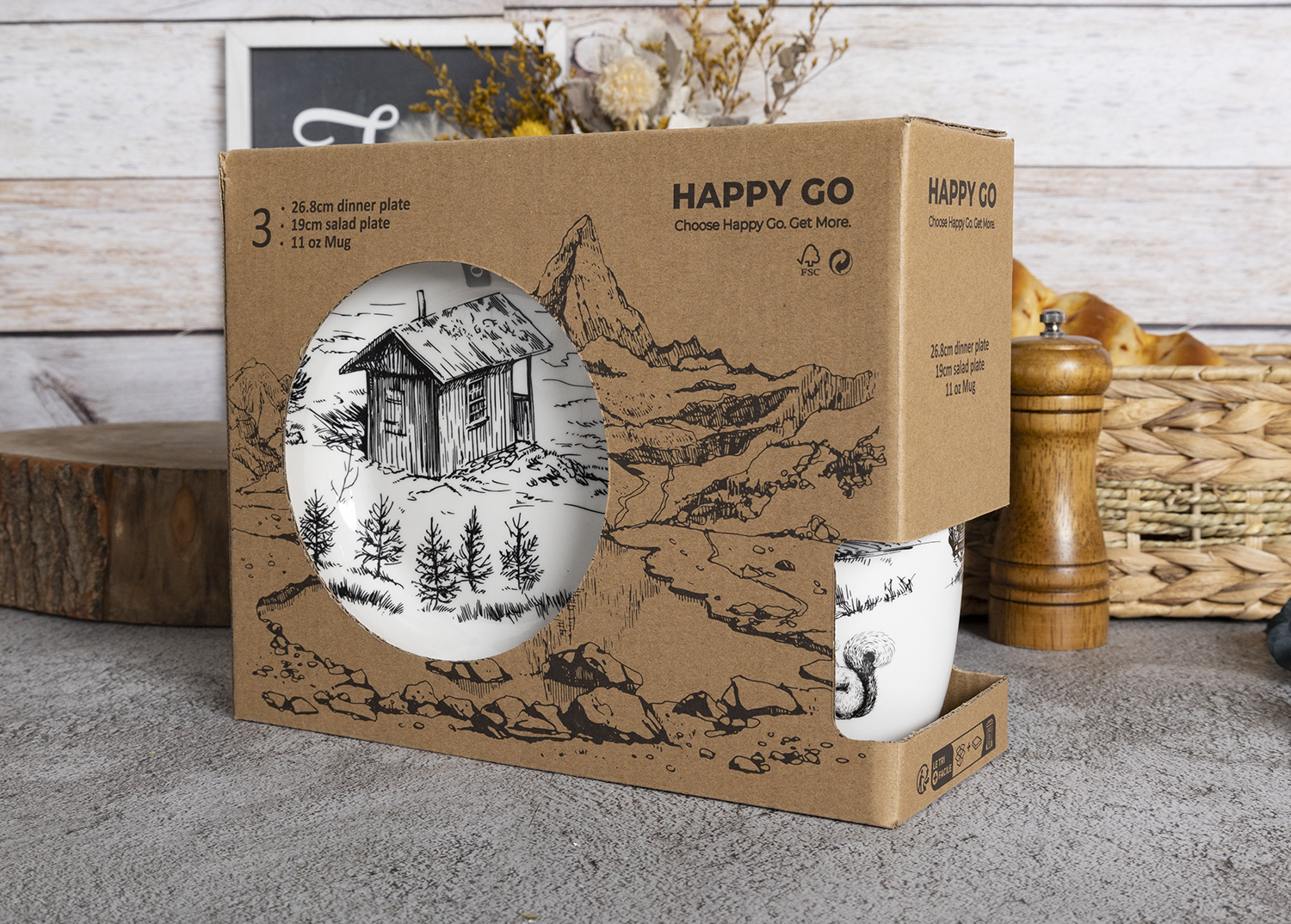 CHANGSHA HAPPY GO Reactive Glaze Porcelain Dinnerware Set with Black Exterior and Golden Brown Crater Pattern |happygodinnerware.com