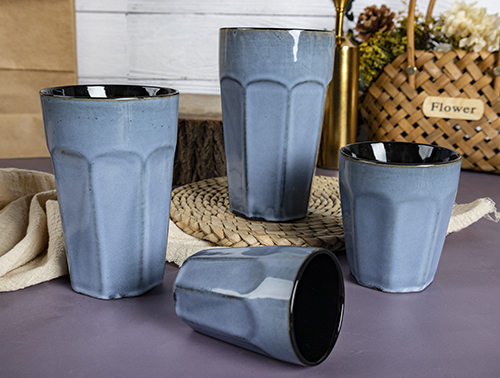 CHANGSHA HAPPY GO  Elegant Embossed Fine Bone China Bowl and Tumbler Set with Reactive Glaze Finish for Versatile Dining and Serving |Dopamine Series Ceramics  |happygodinnerware.com