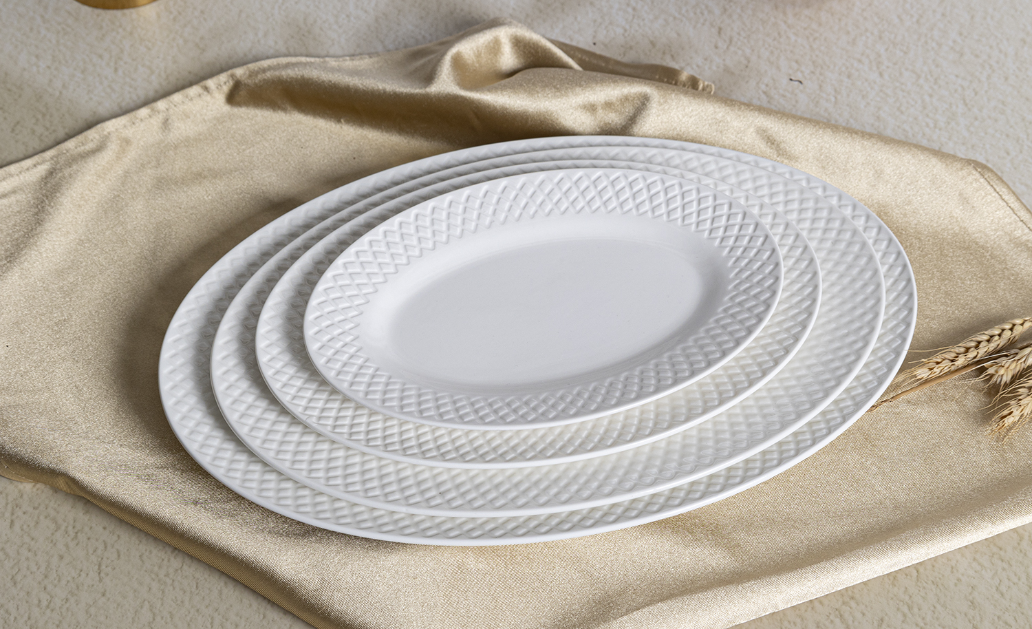 CHANGSHA HAPPY GO Diamond-Embossed New Bone China Dinnerware | happygodinnerware.com
