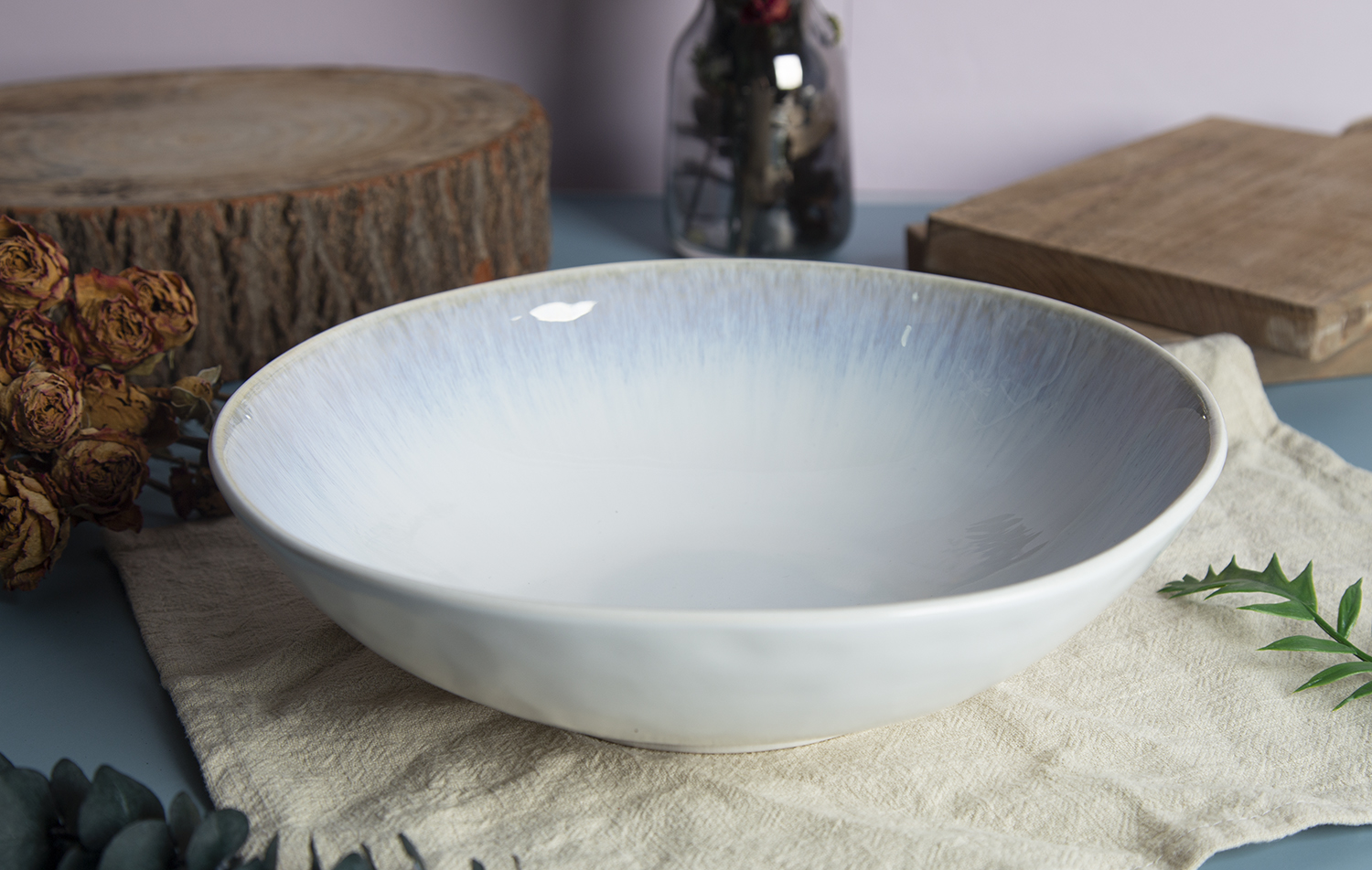CHANGSHA HAPPY GO Blue-Drip Reactive Glaze Stoneware Collection |happygodinnerware.com