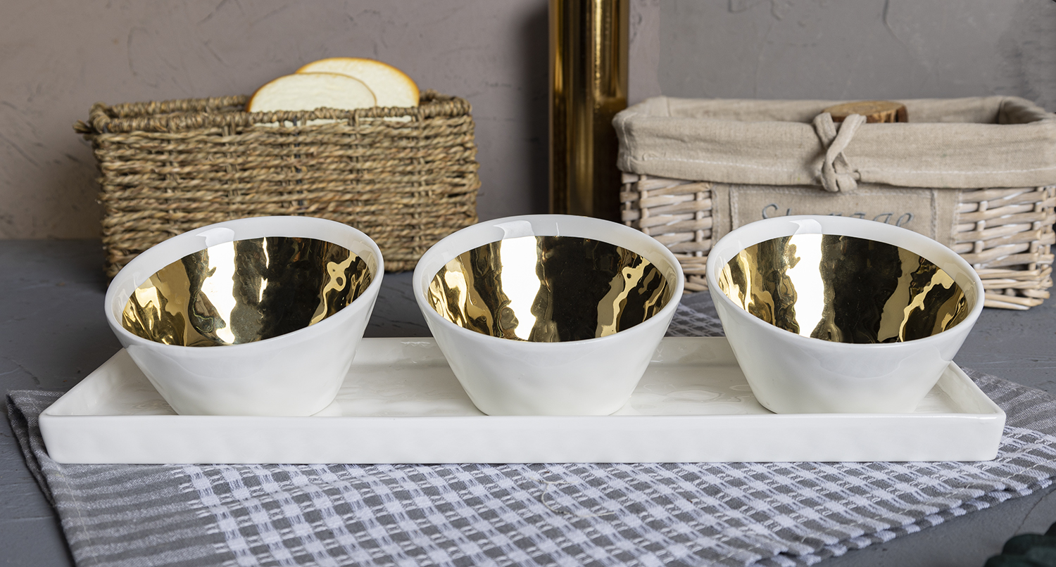 CHANGSHA HAPPY GO Full Electroplated Gold Hammered Bone China Dinnerware Set for Banquet and Holiday Table Decor |happygodinnerware.com