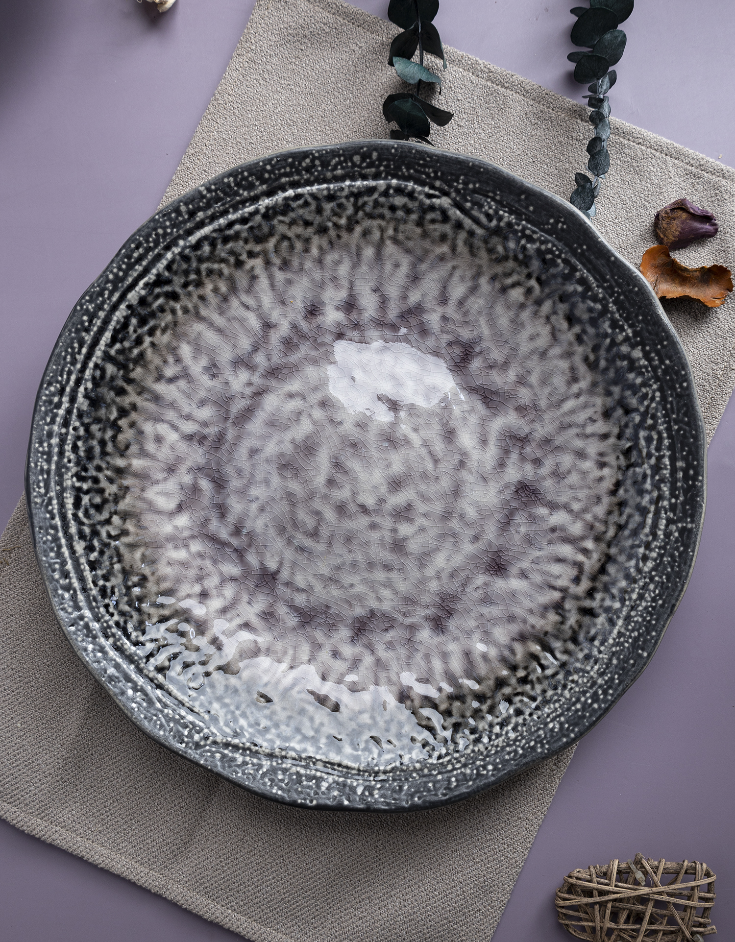 CHANGSHA HAPPY GO  Handcrafted Reactive Glaze Stoneware Dinnerware Set in Elegant Violet Crystal Pattern |Dopamine Series Ceramics  |happygodinnerware.com