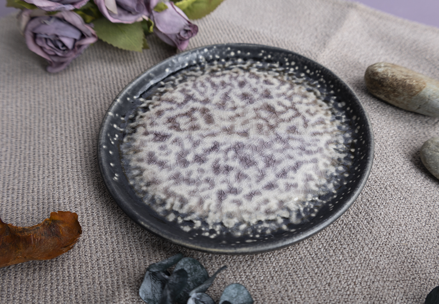 CHANGSHA HAPPY GO  Handcrafted Reactive Glaze Stoneware Dinnerware Set in Elegant Violet Crystal Pattern |Dopamine Series Ceramics  |happygodinnerware.com