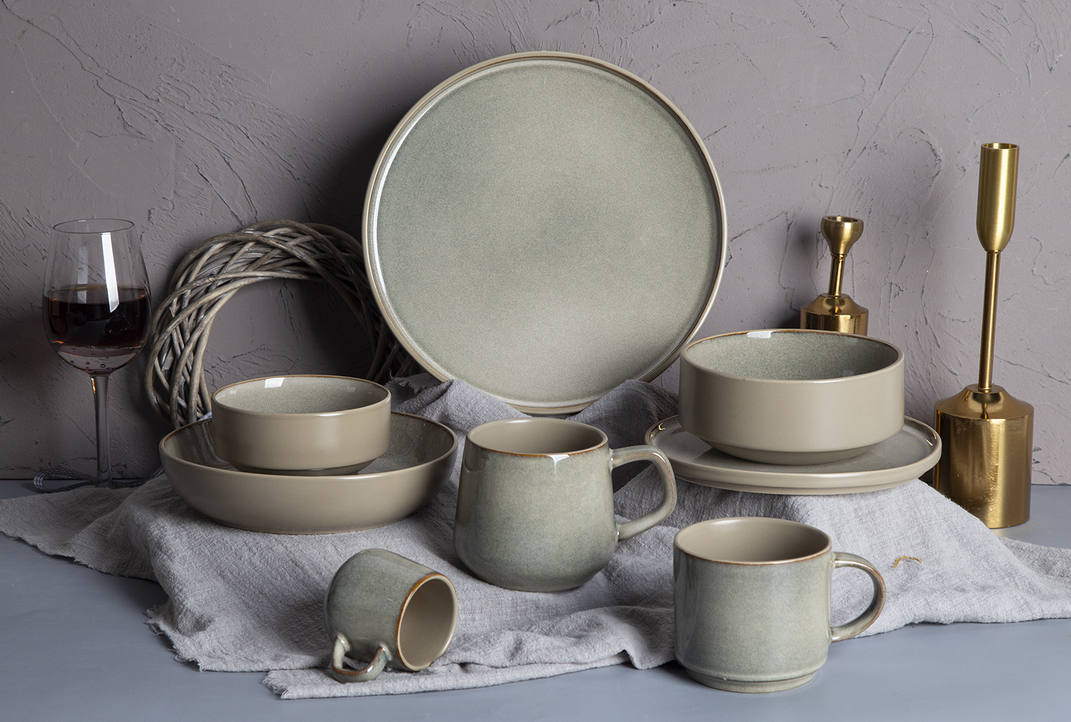 CHANGSHA HAPPY GO Sage & Sand Reactive Glaze Harmony |happygodinnerware.com