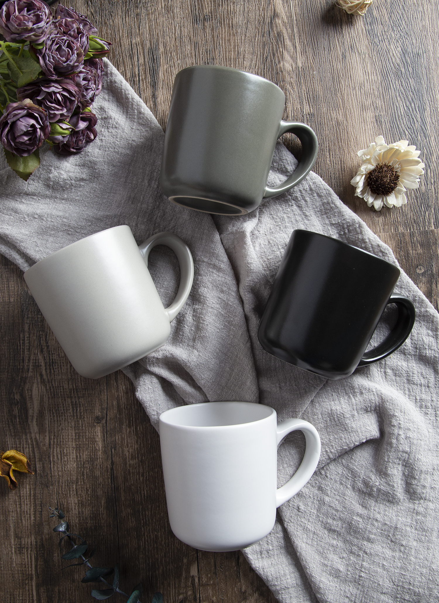 CHANGSHA HAPPY GO Nordic Monochrome Matte-Glaze Stoneware Collection | Ivory, Dove & Charcoal | happygoceramics.com