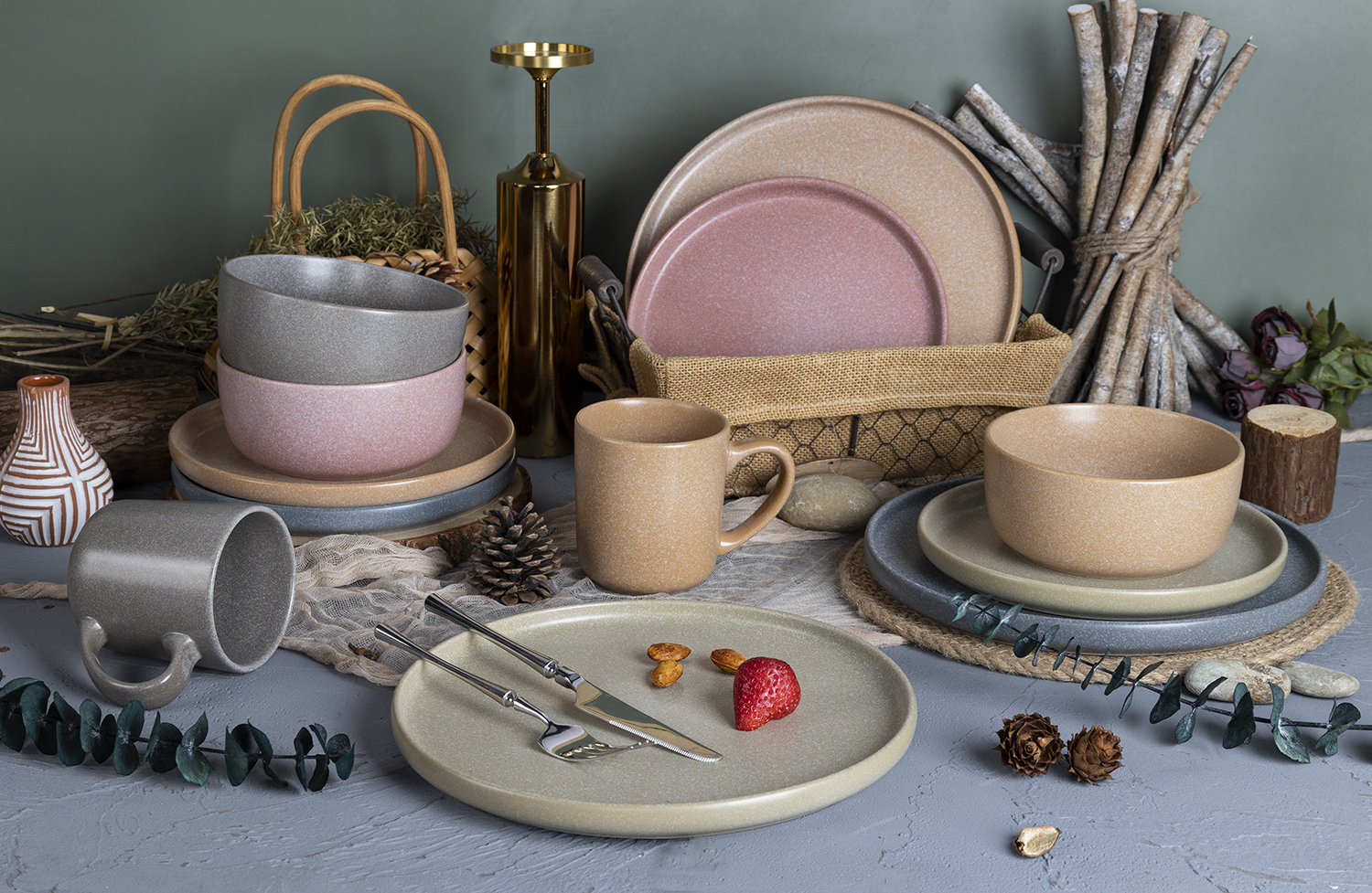 CHANGSHA HAPPY GO Autumn Harvest Matte Reactive Glaze Stoneware Collection | Cozy Fall–Winter Hues |Dopamine Series Ceramics|happygodinnerware.com