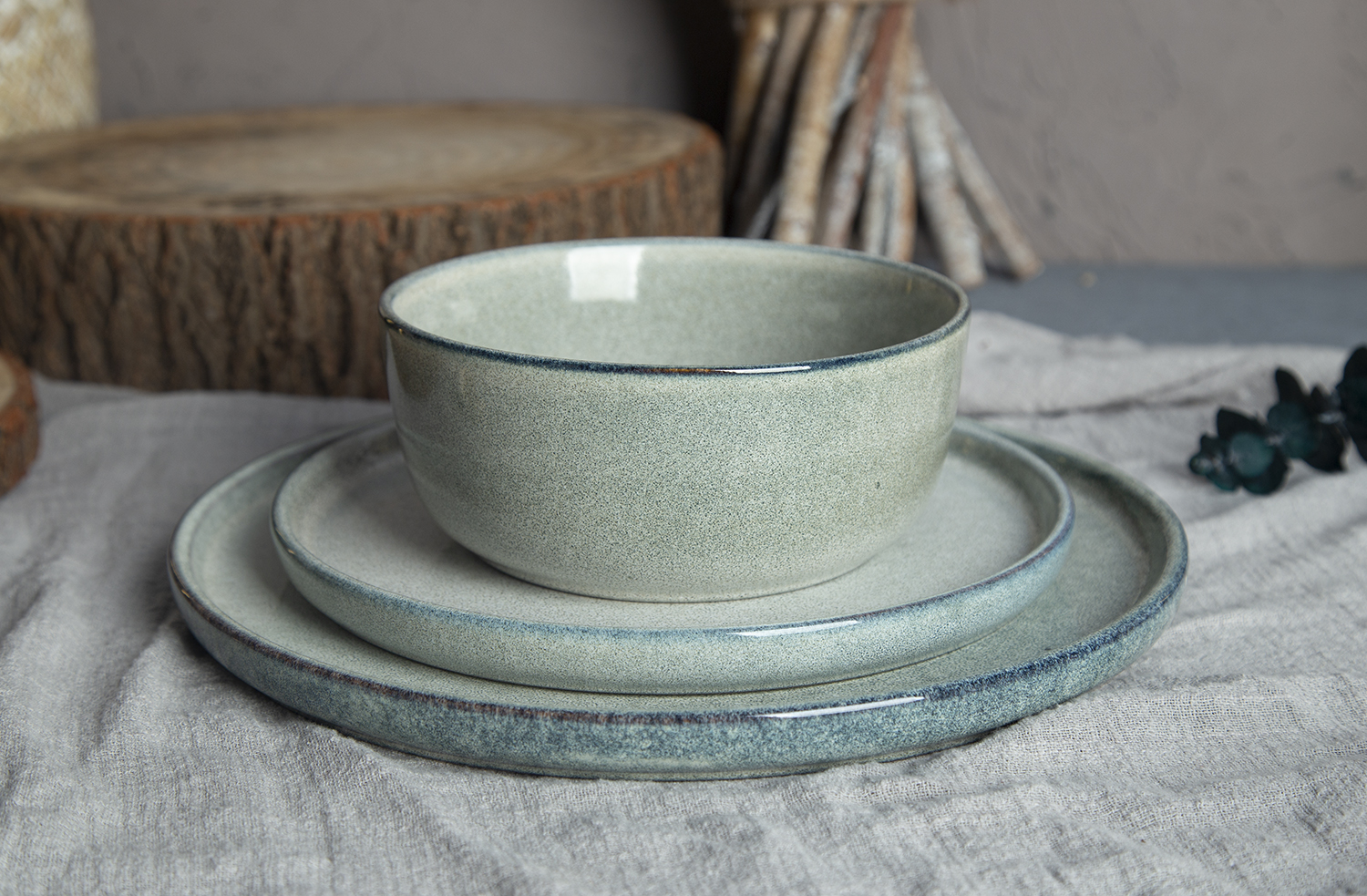 CHANGSHA HAPPY GO Reactive Glaze Stoneware Dinnerware Set | happygodinnerware.com
