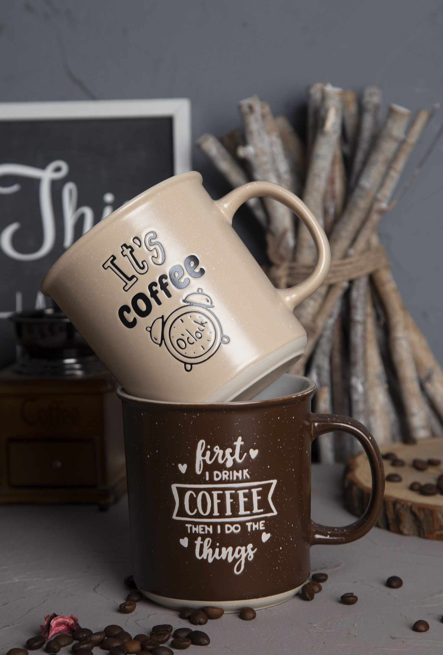 CHANGSHA HAPPY GO Coffee Mugs with Silk Screen Printing, Bottom Coating, and Sesame Dot Glaze | happygodinnerware.com