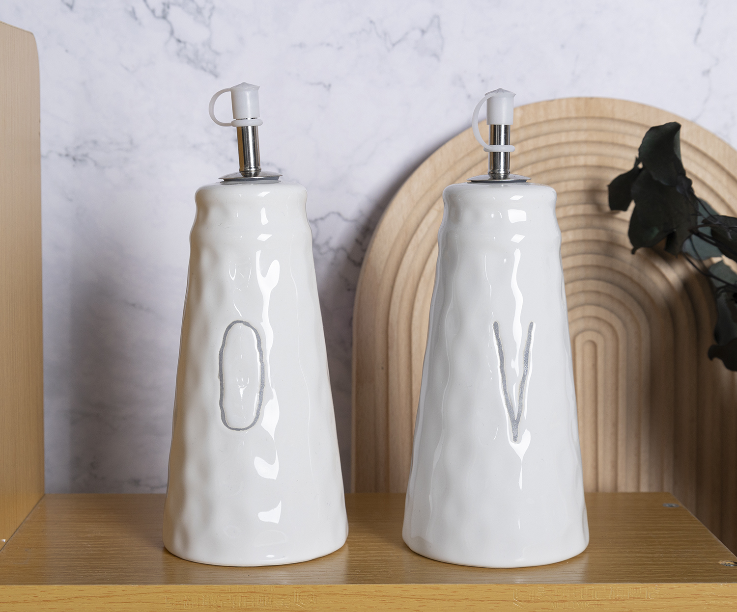 CHANGSHA HAPPY GO White Embossed Ceramic Kitchen Jar Collection with Script Lettering and Red Heart Decor Accents |happygodinnerware.com