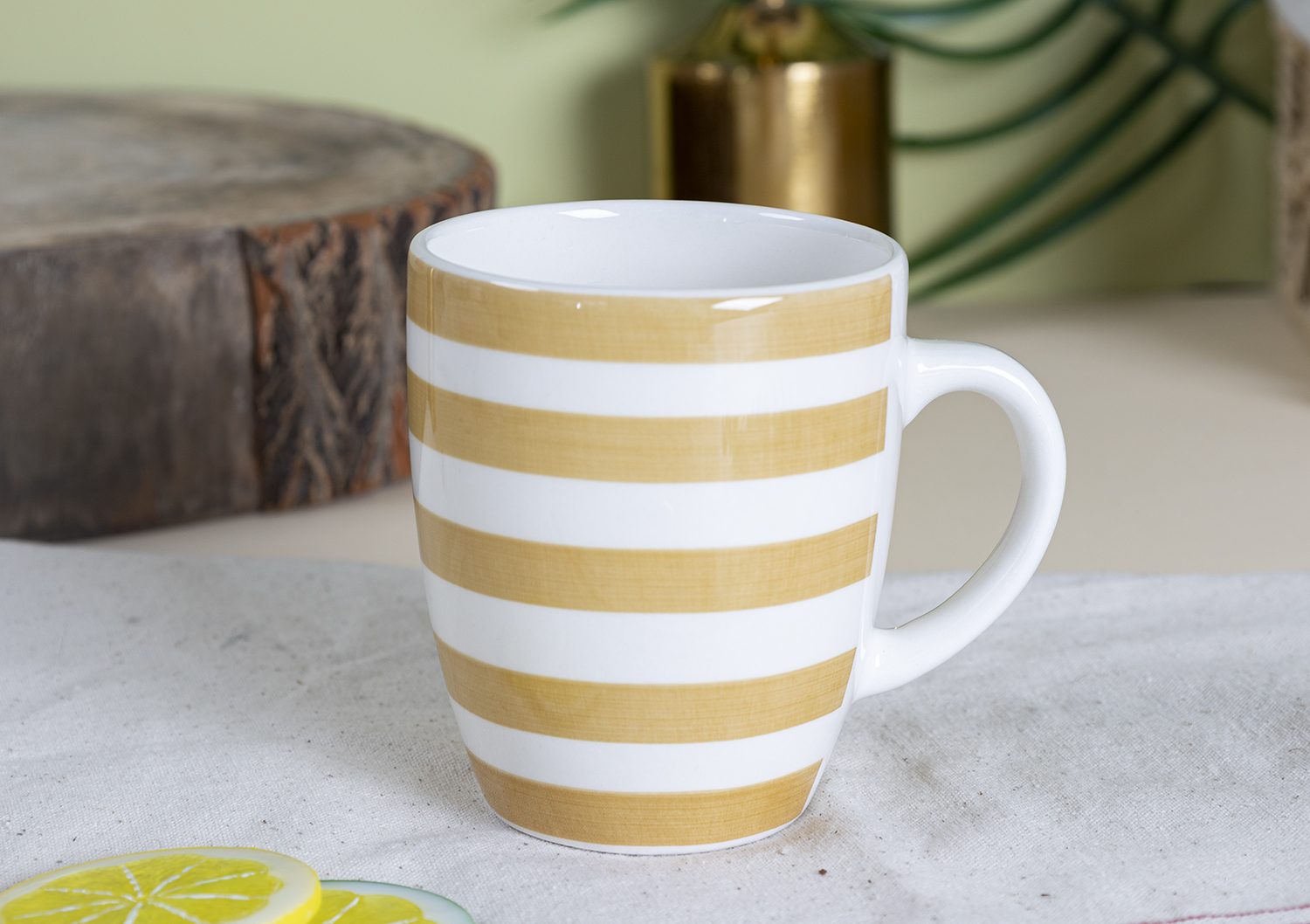 CHANGSHA HAPPY GO Fine Earthware Dinnerware Set with Classic Vertical Stripes and Mixed Grid Hand-Painted Patterns  |happygodinnerware.com