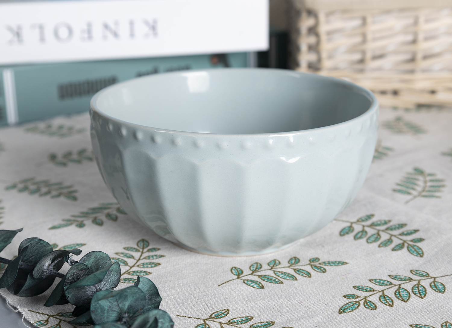 CHANGSHA HAPPY GO  Blue Embossed Stoneware British Afternoon Tea and Dinnerware Set with Fresh Color Palette  |happygodinnerware.com