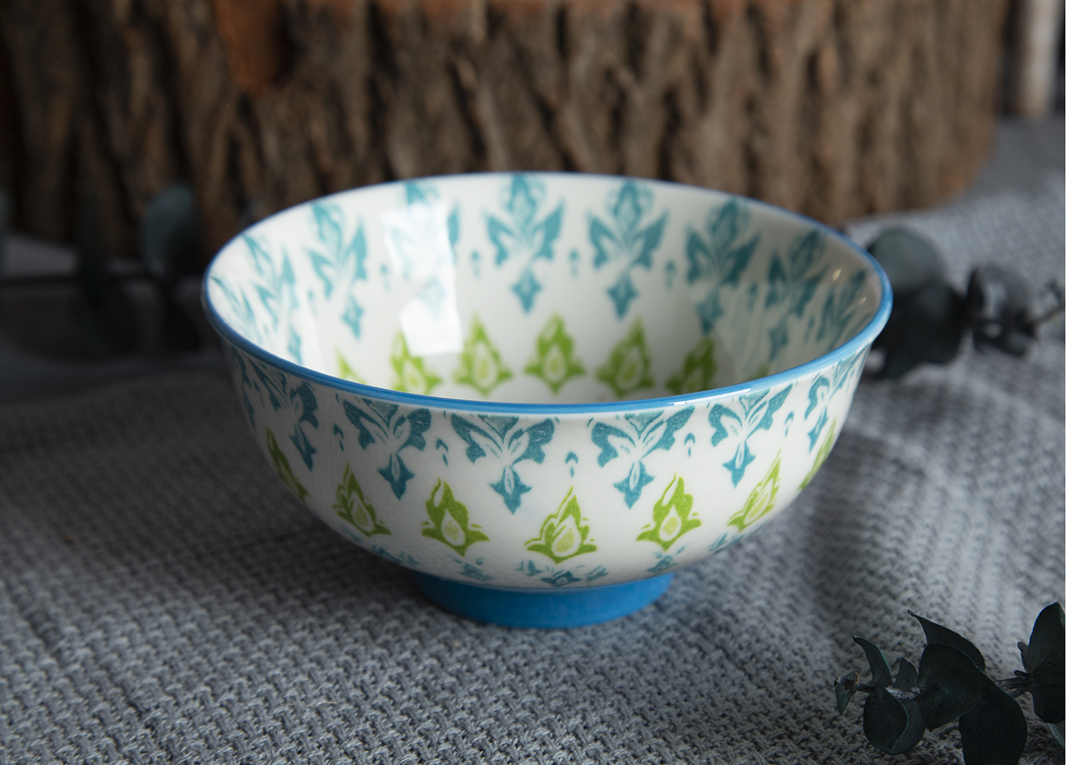 CHANGSHA HAPPY GO Floral Print Stoneware Bowls with Color Glaze | happygodinnerware.com