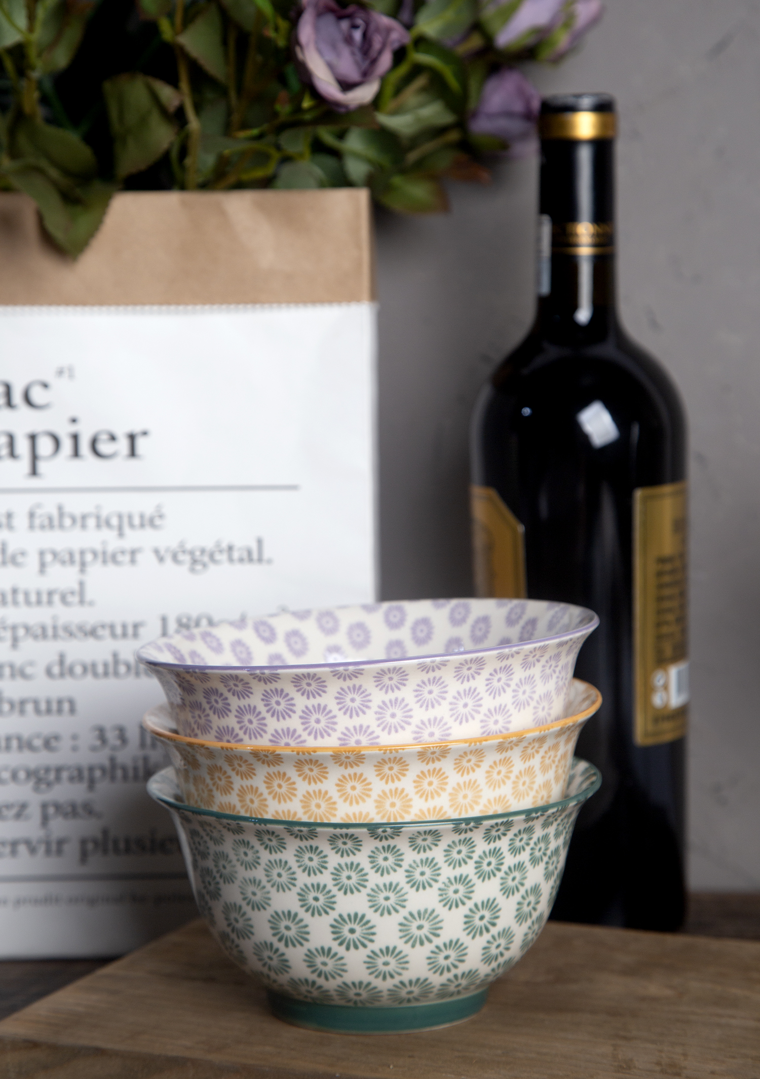 CHANGSHA HAPPY GO Stoneware Printed Bowls with Footed Base and Small Reverse Lip | happygodinnerware.com