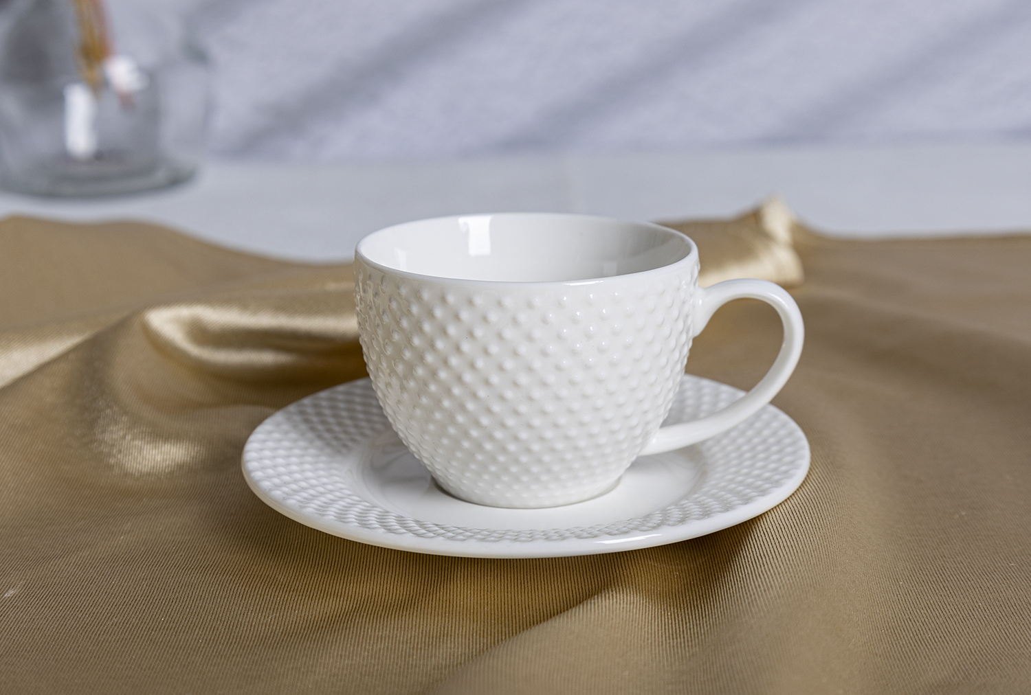 CHANGSHA HAPPY GO New Bone China Collection with Polka-Dot Embossed Design | happygodinnerware.com