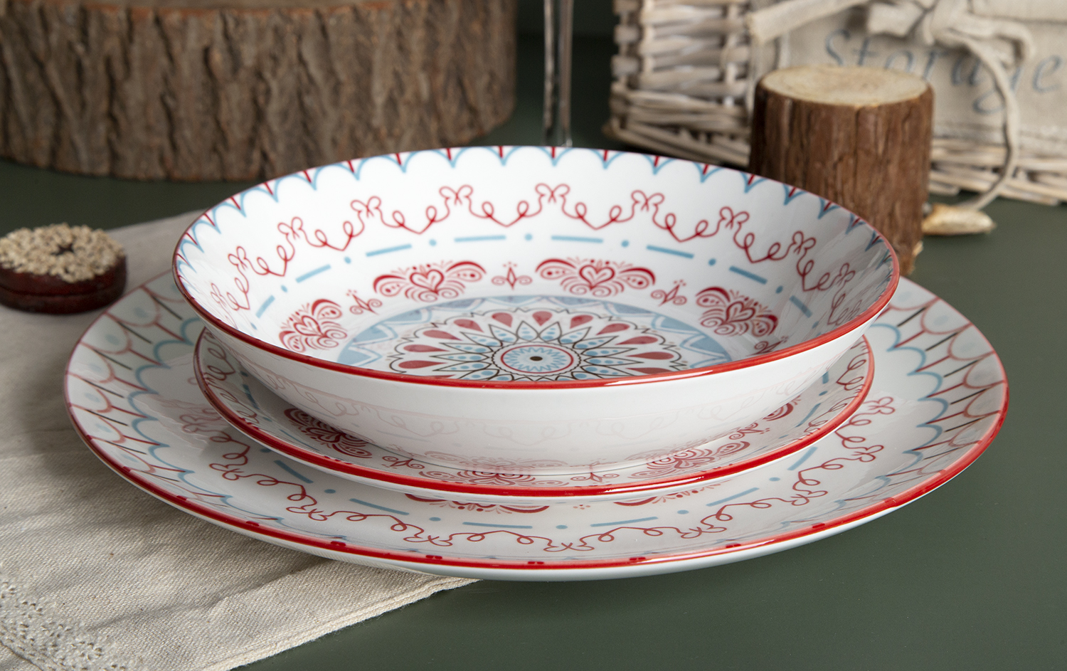 CHANGSHA HAPPY GO Nomad Lines – Printed White Porcelain Dinnerware Set | happygodinnerware.com