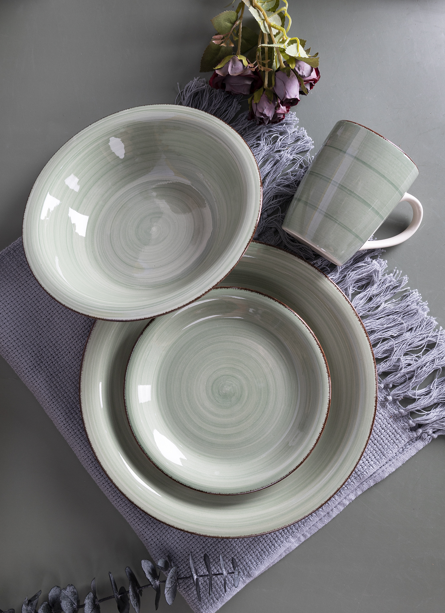 CHANGSHA HAPPY GO 16/18/24/30PCS Colorful Handpainted Stoneware Dinnnerware Sets|happygodinnerware.com