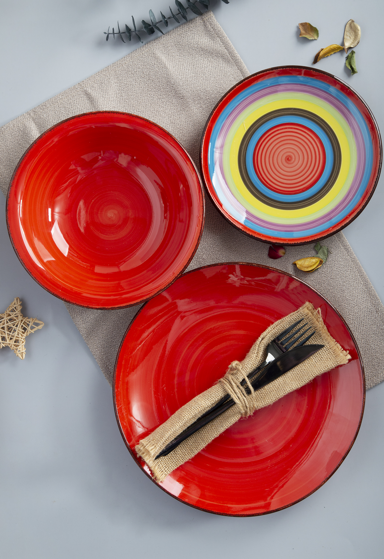CHANGSHA HAPPY GO Hand-painted Stoneware Dinnerware with Bright Rainbow Design |happygodinnerware.com