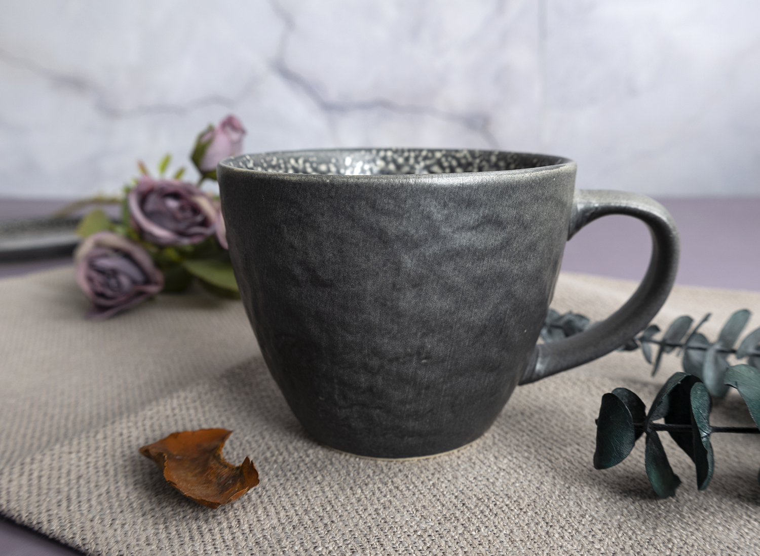 CHANGSHA HAPPY GO  Handcrafted Reactive Glaze Stoneware Dinnerware Set in Elegant Violet Crystal Pattern |Dopamine Series Ceramics  |happygodinnerware.com
