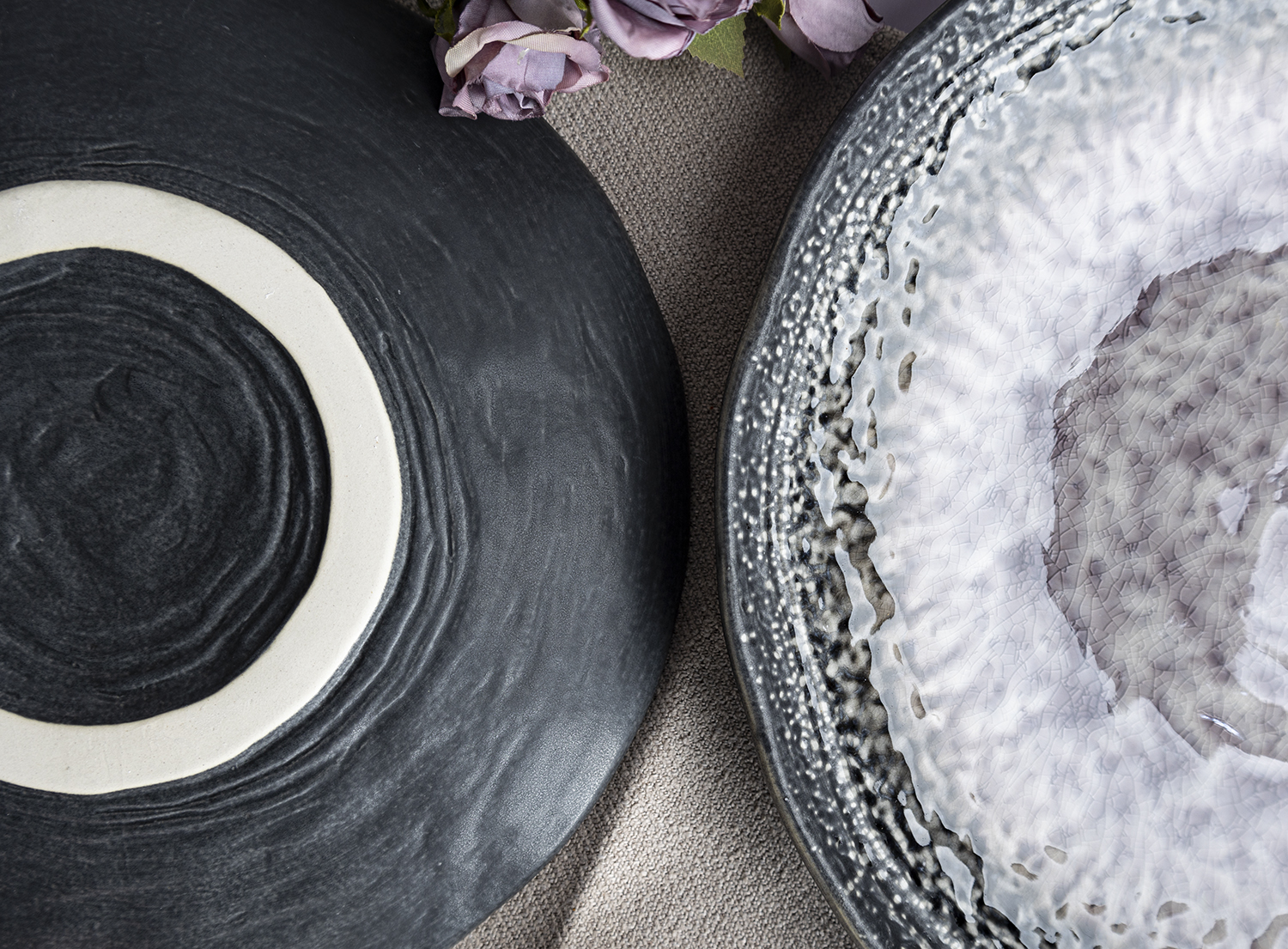 CHANGSHA HAPPY GO  Handcrafted Reactive Glaze Stoneware Dinnerware Set in Elegant Violet Crystal Pattern |Dopamine Series Ceramics  |happygodinnerware.com