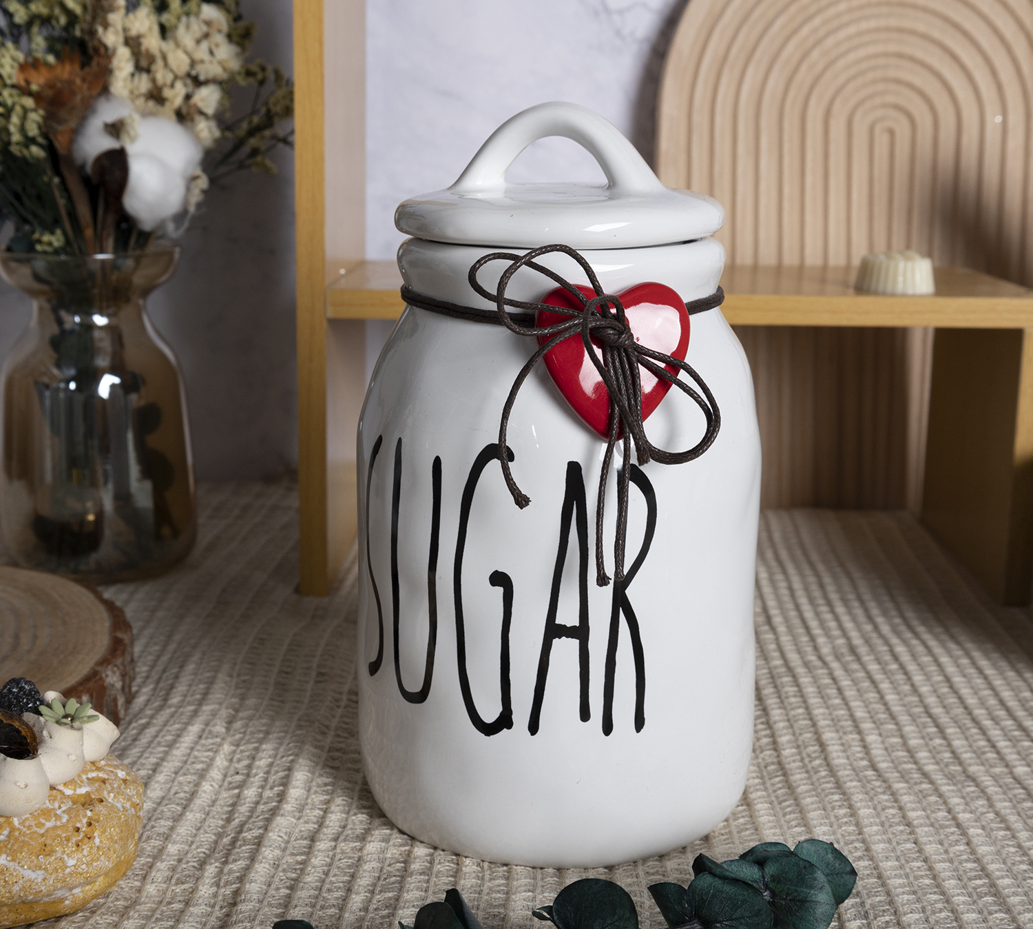 CHANGSHA HAPPY GO Vintage Embossed Ceramic Kitchen Storage Jar Set with Geometric Patterns and Bamboo Lids |happygodinnerware.com