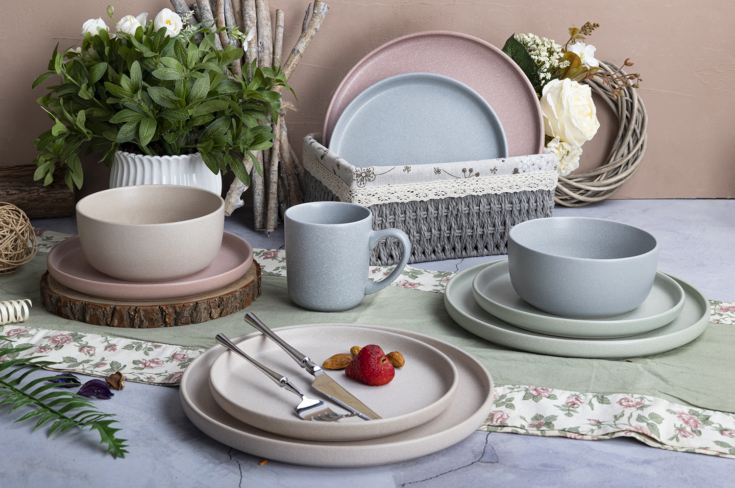 CHANGSHA HAPPY GO Spring Breeze Matte Reactive Glaze Stoneware Collection | Pastel Spring–Summer Palette |Dopamine Series Ceramics|happygodinnerware.com