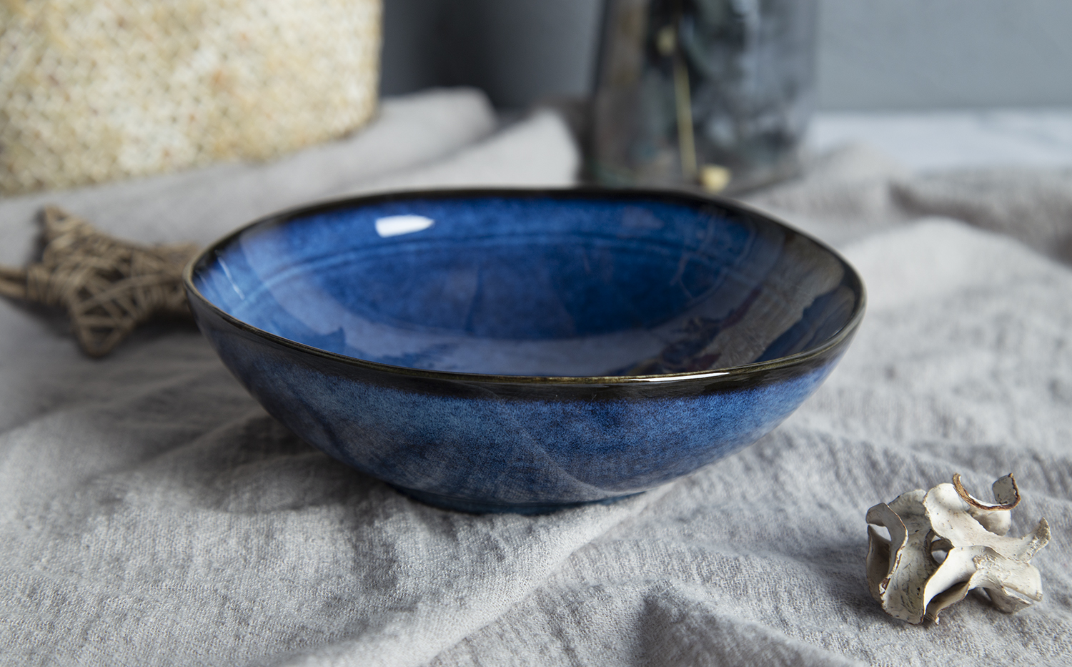 CHANGSHA HAPPY GO Blue Reactive Glaze Irregular Stoneware | happygodinnerware.com
